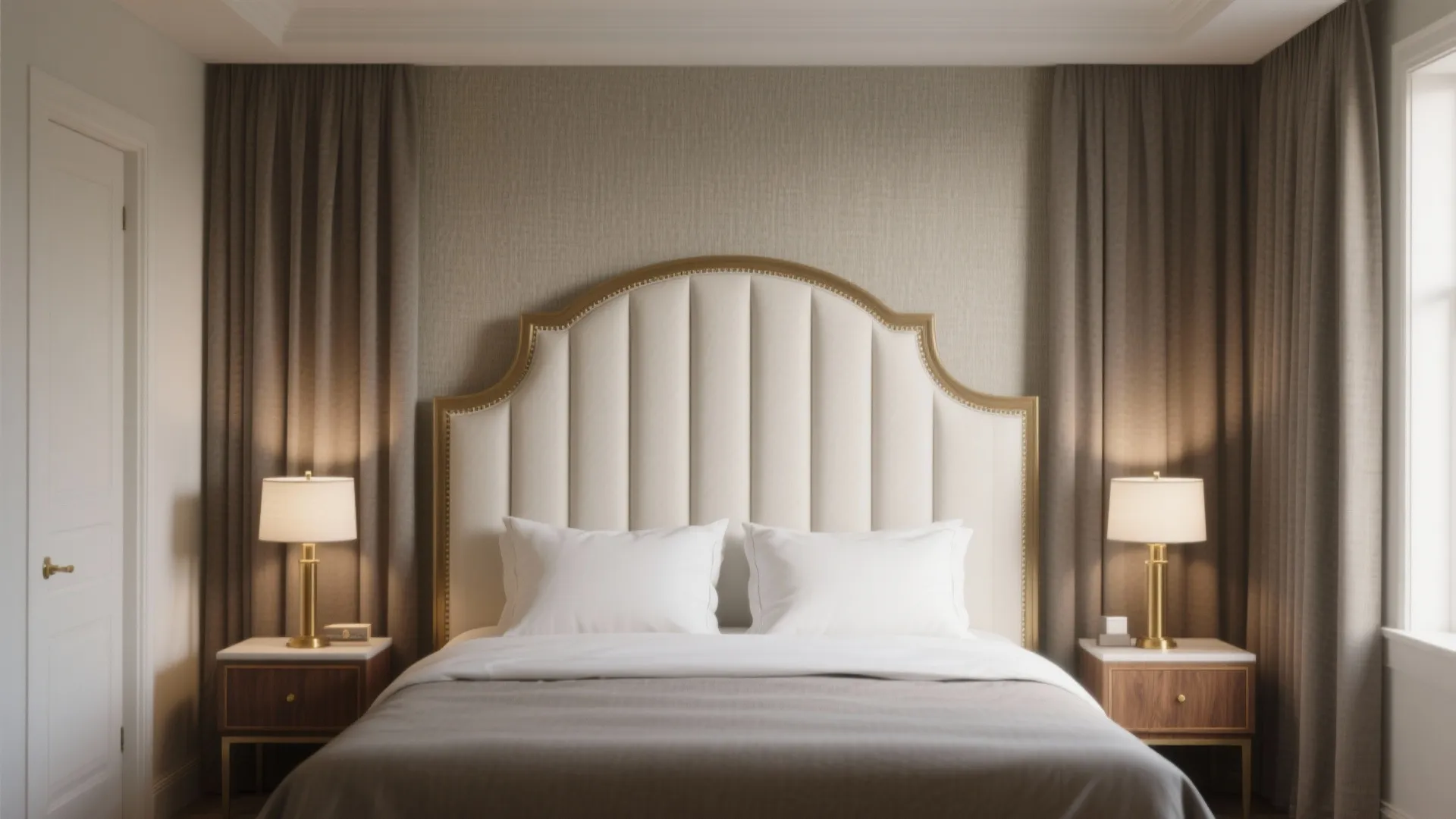 Statement Headboard and a Calm Focal Wall