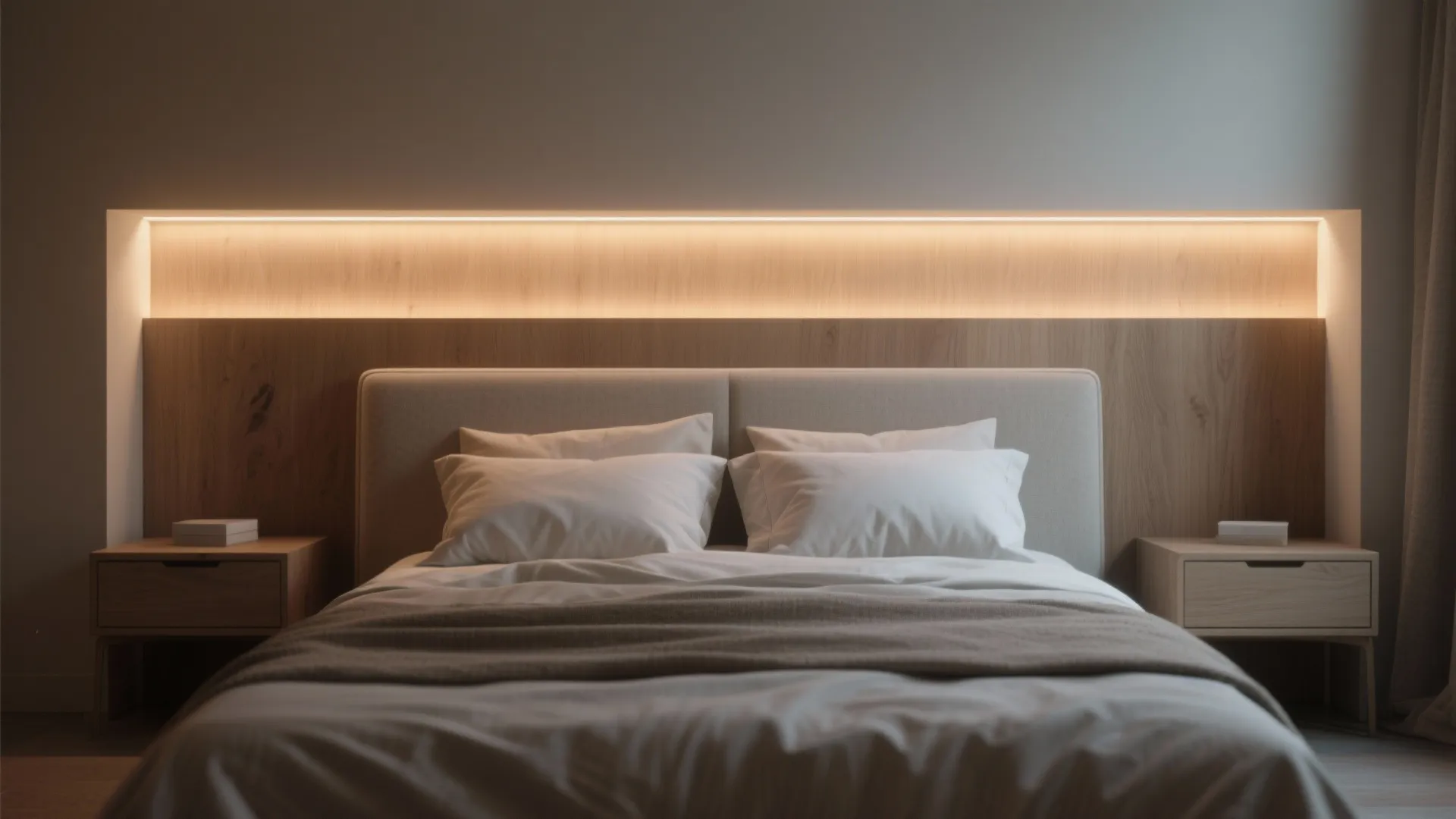 3. Integrated Linear Light in Headboard Niche