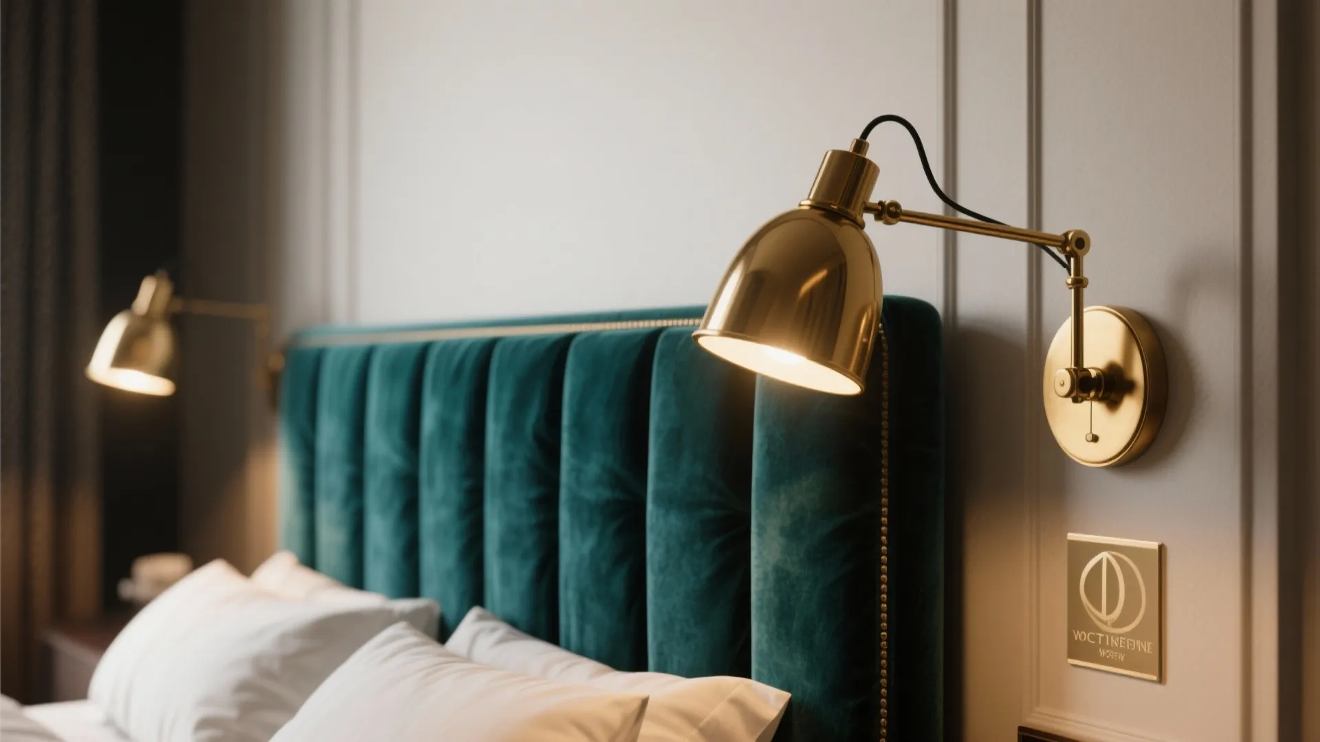 2. Make a statement with the headboard and lighting