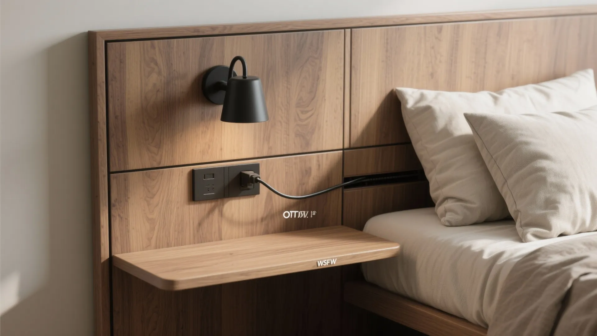 1) Wall-to-Wall Headboard with Floating Nightstands
