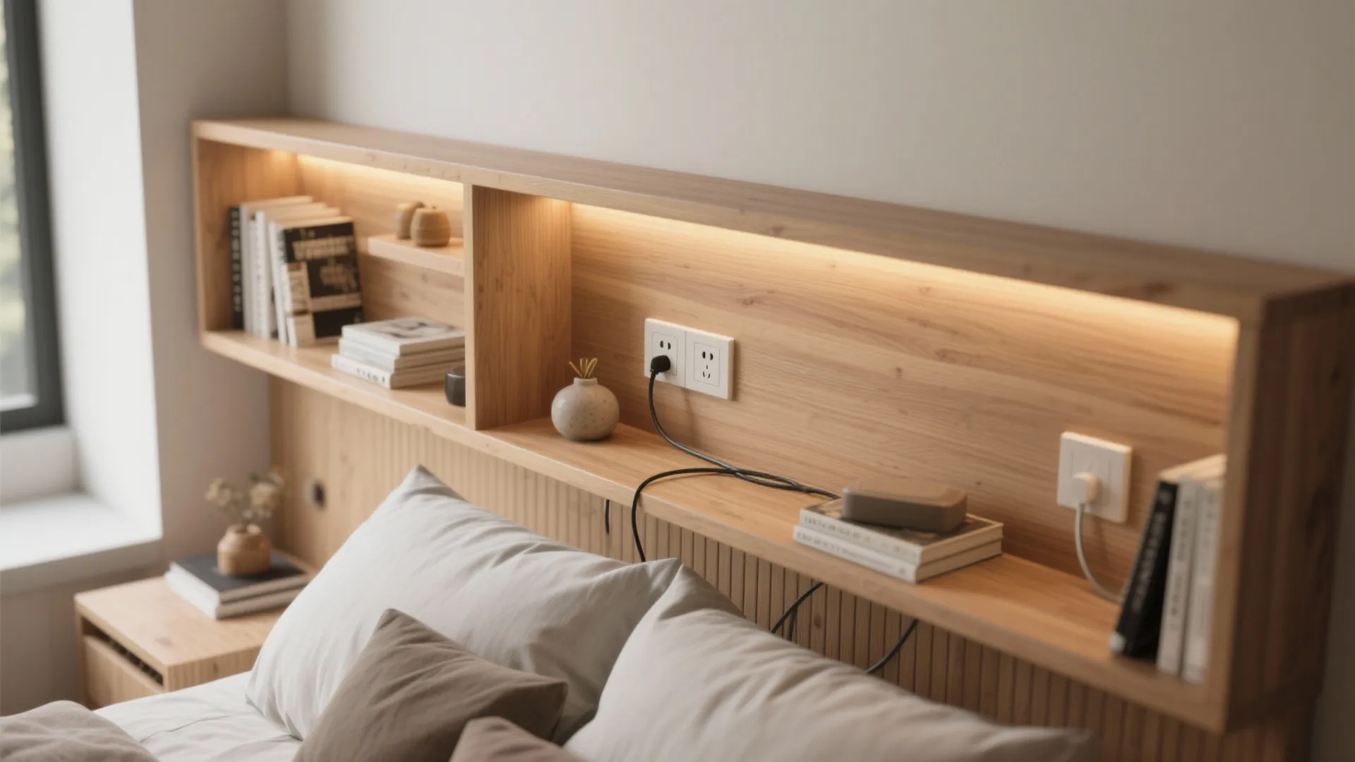 2. Headboard as a multi-tool