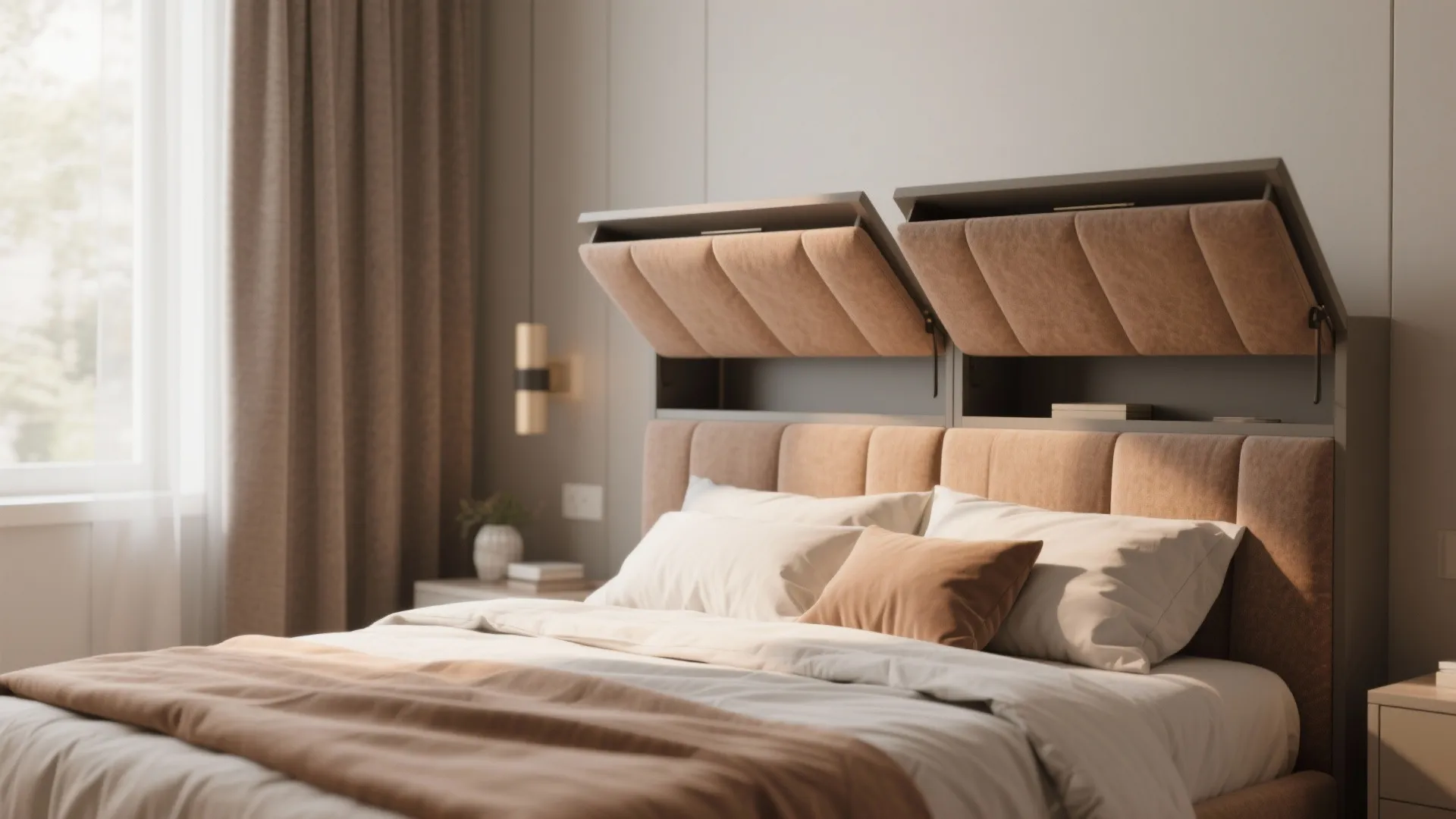 Headboard with Hidden Storage