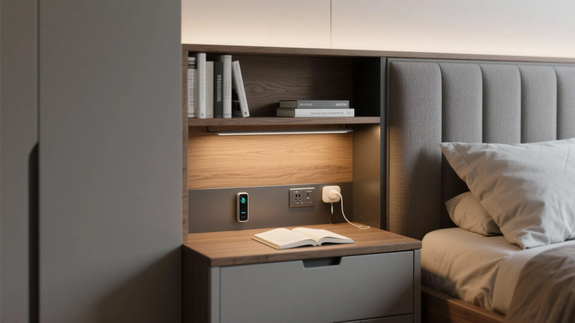 4. Headboard storage and bedside integrated units