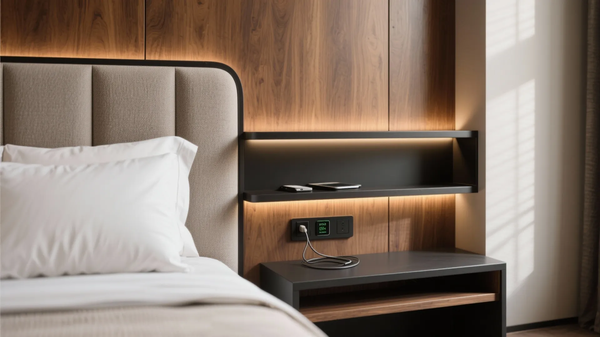 Headboard Wall as Art + Storage