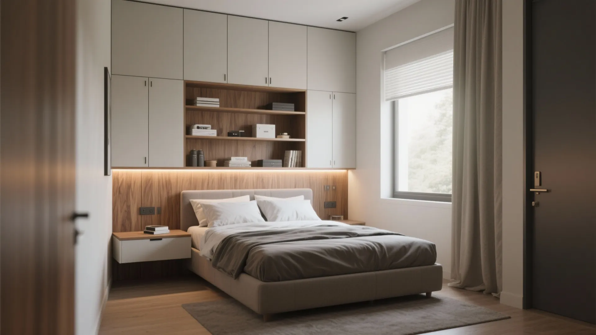 3. Multipurpose Headboard: Storage that hides the mess