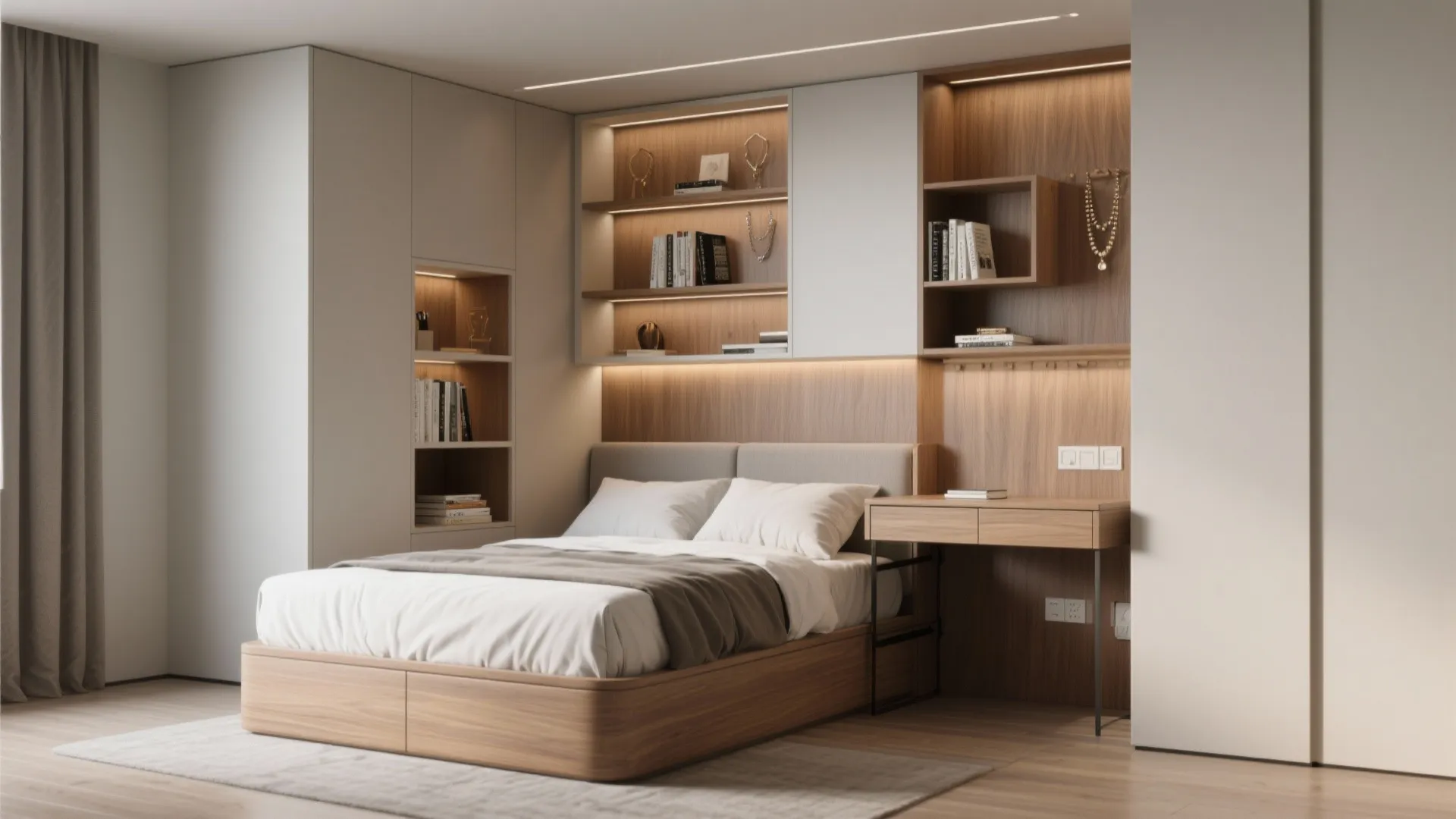 2. Headboard storage: not just a backdrop