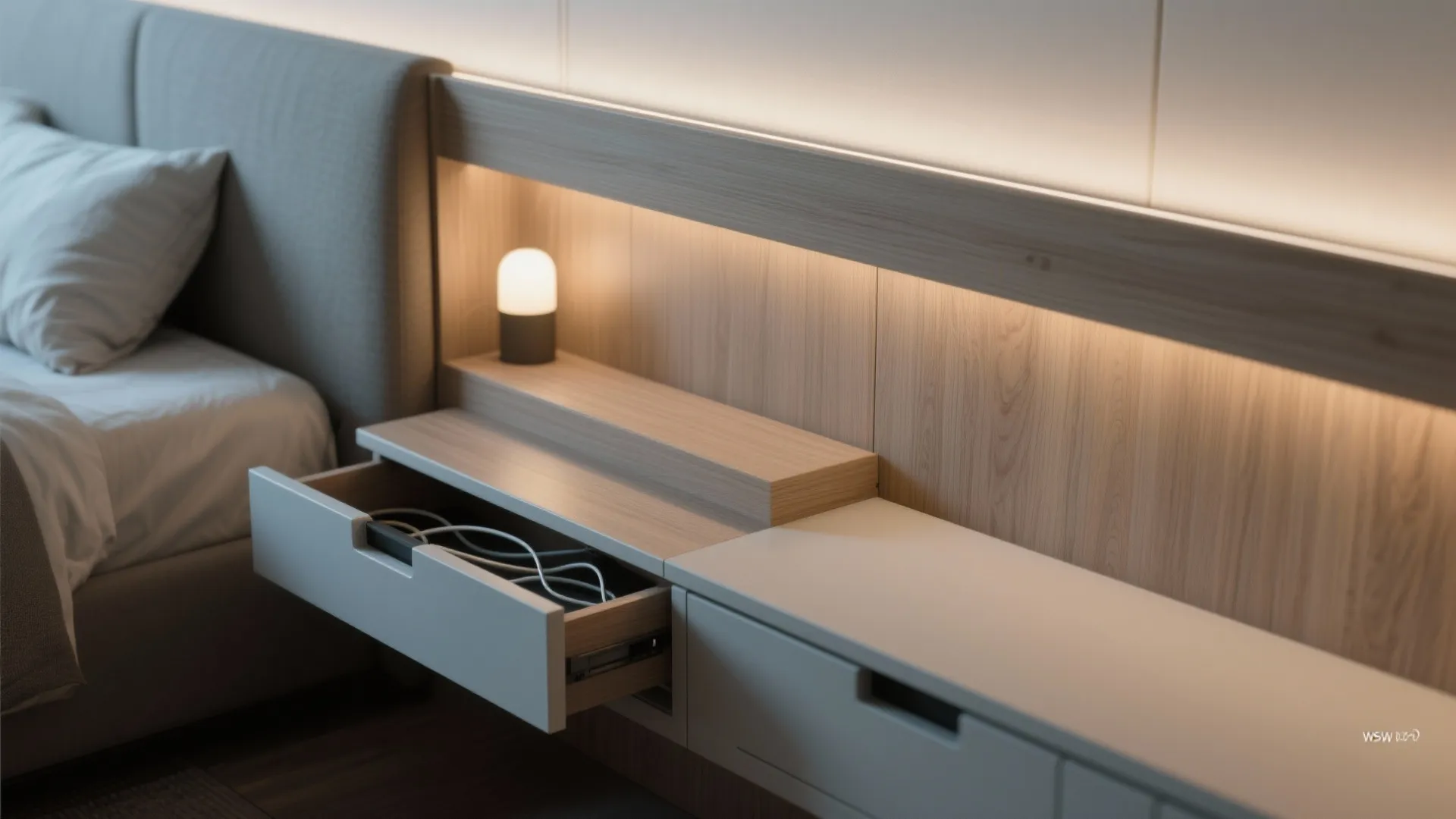 2. Turn the headboard into storage