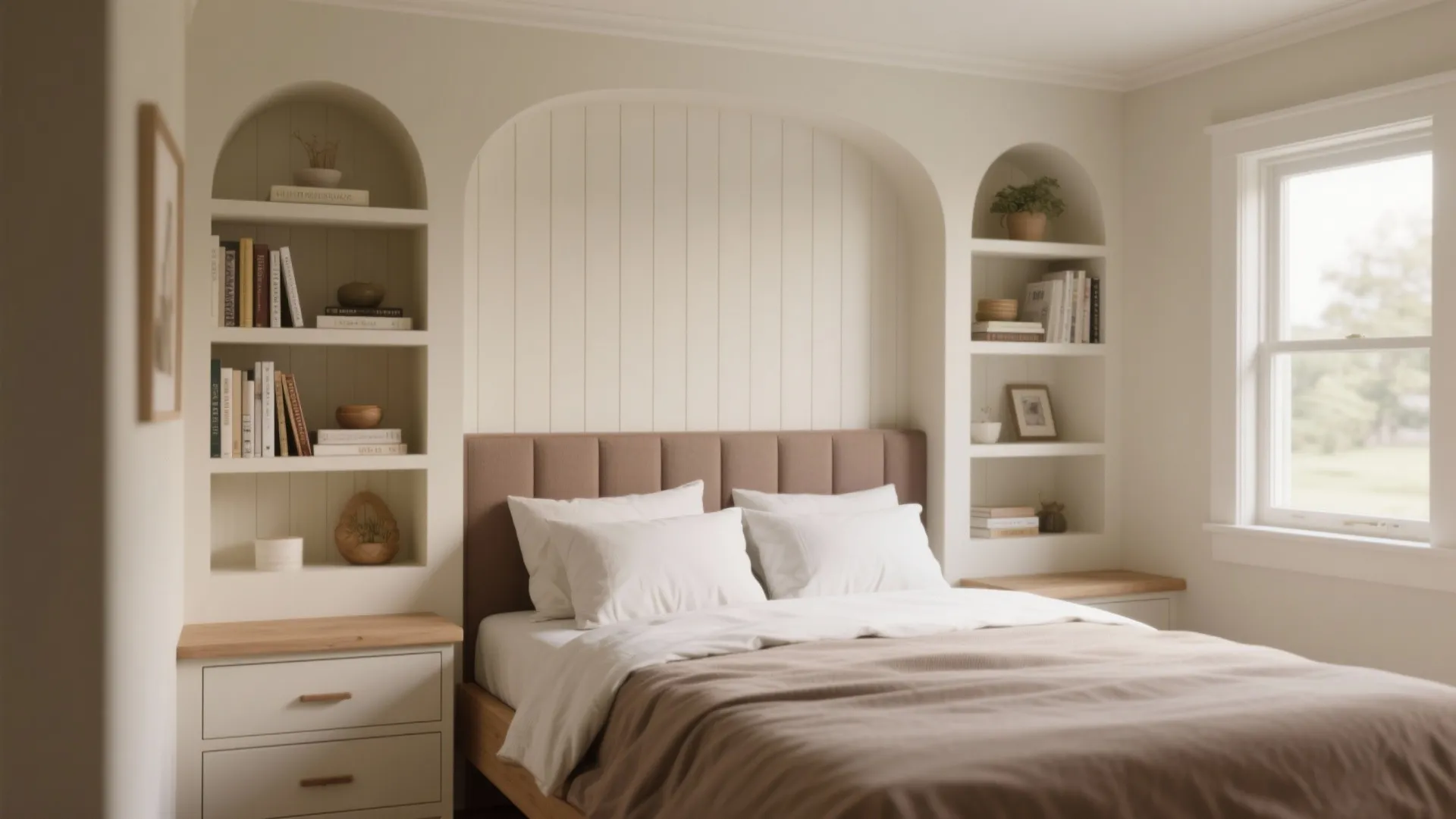 2. Built-in headboard storage