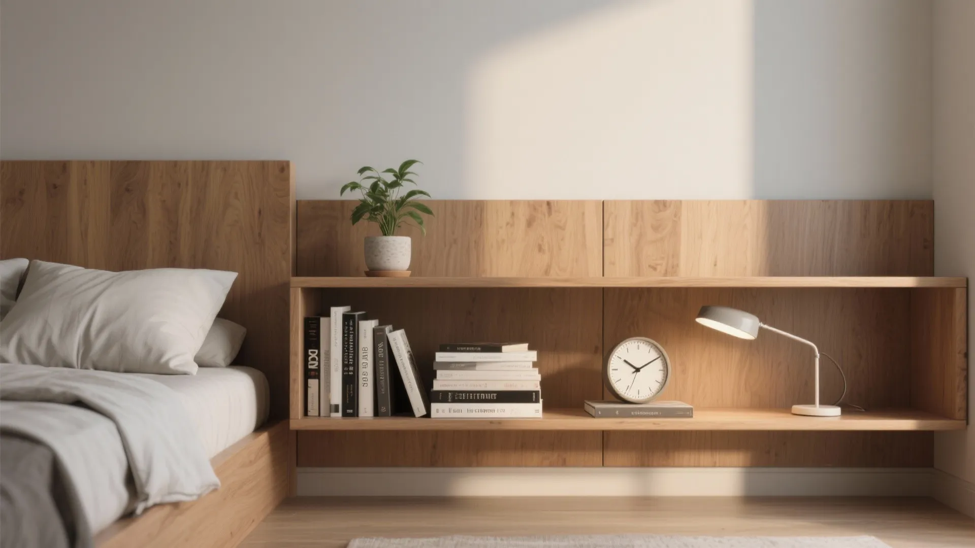 3. Multi-functional headboard storage