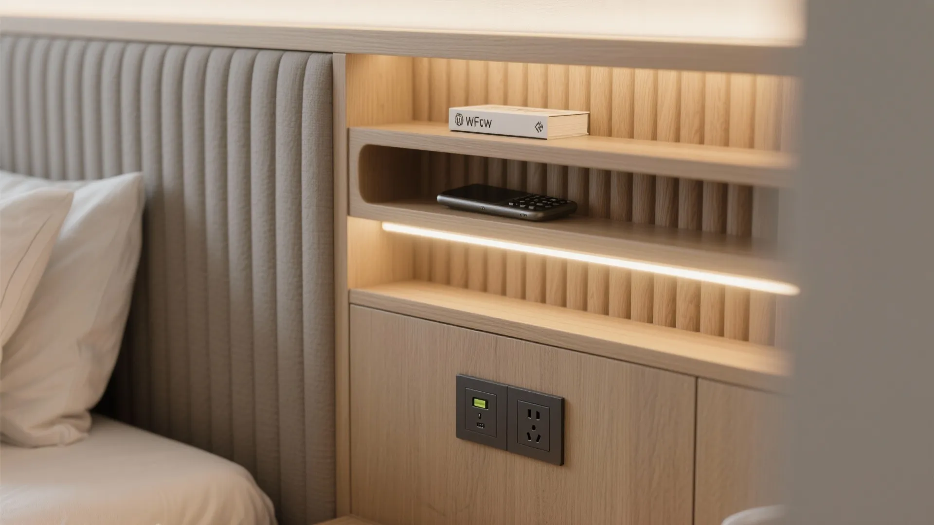 Built-In Headboard Wall with Integrated Storage