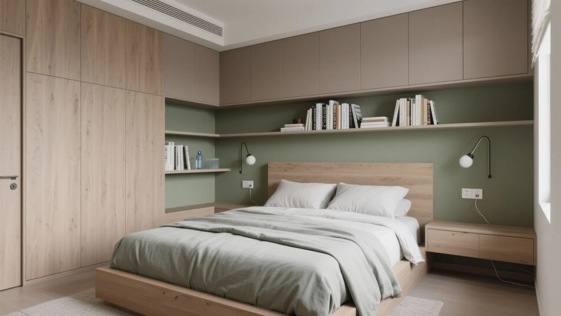 Idea 1: Build a storage headwall around a right-sized bed