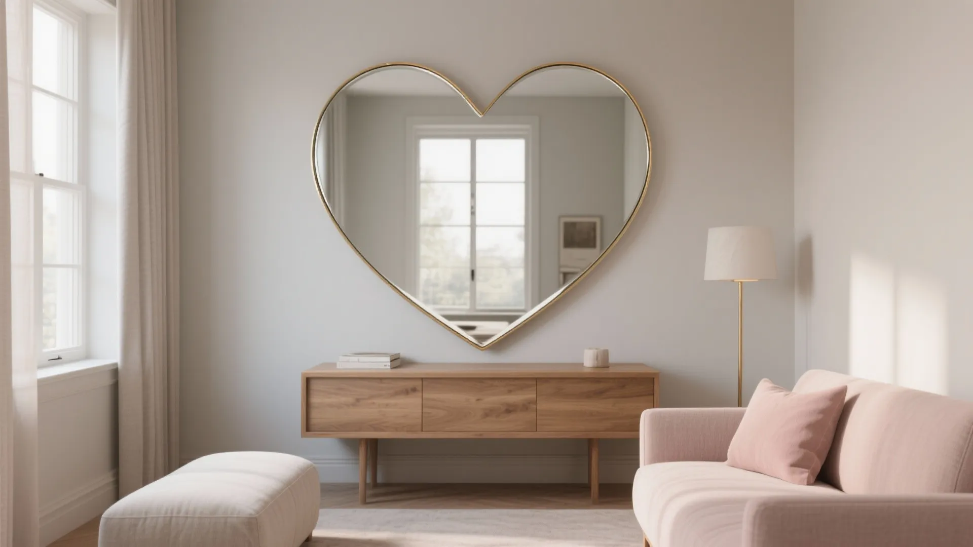 Heart-Shaped Mirror or Neon Statement