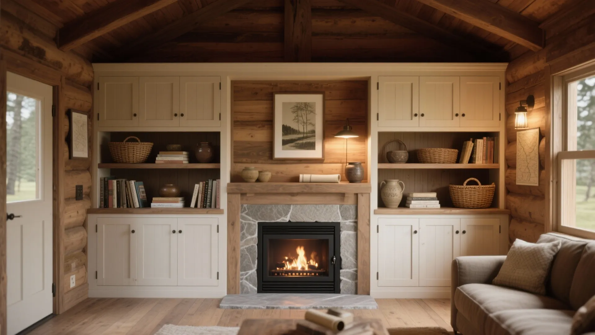 Built-ins Around the Hearth (Even If It’s Electric)