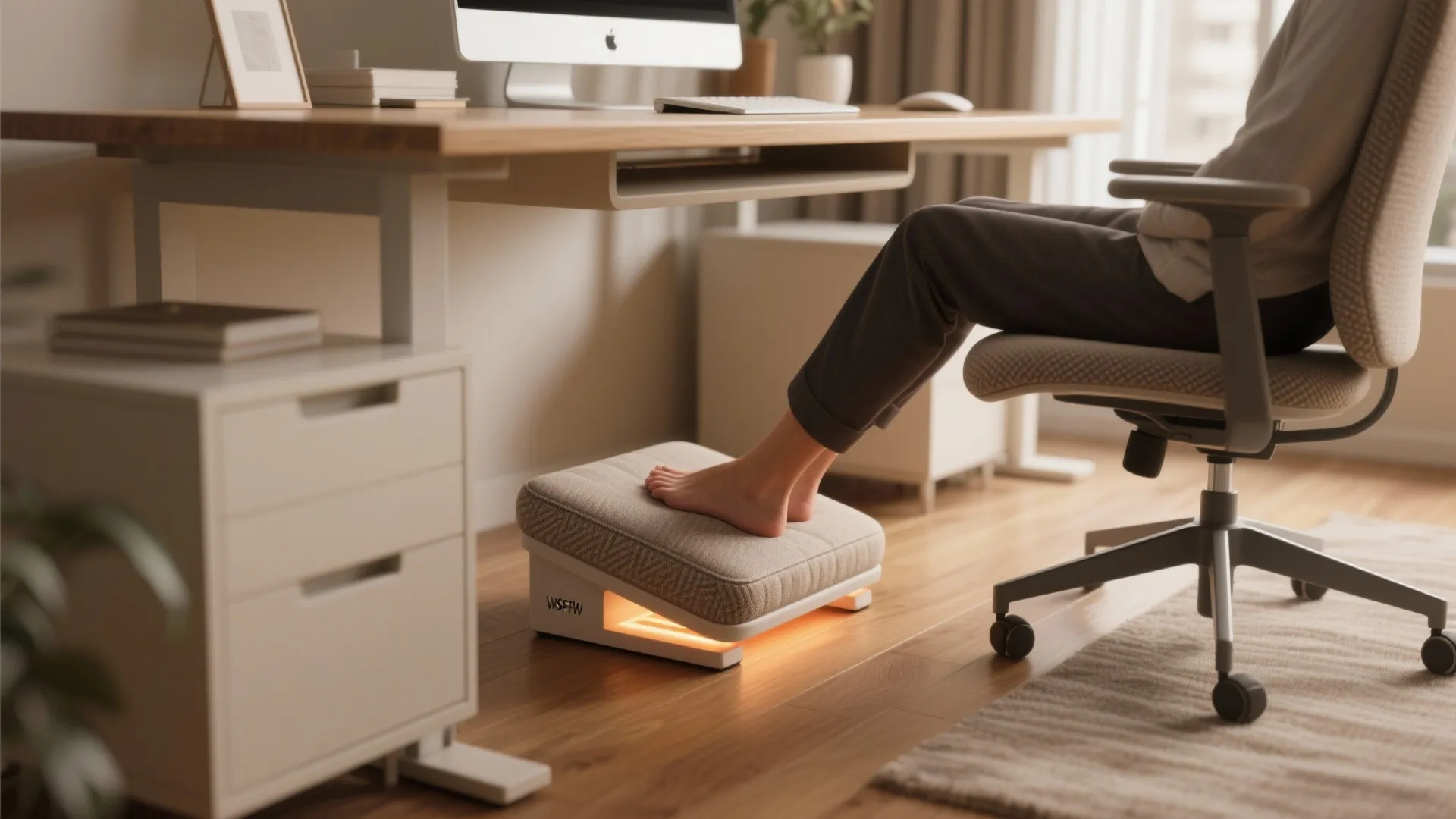 3. Heated footrest or mat for direct comfort