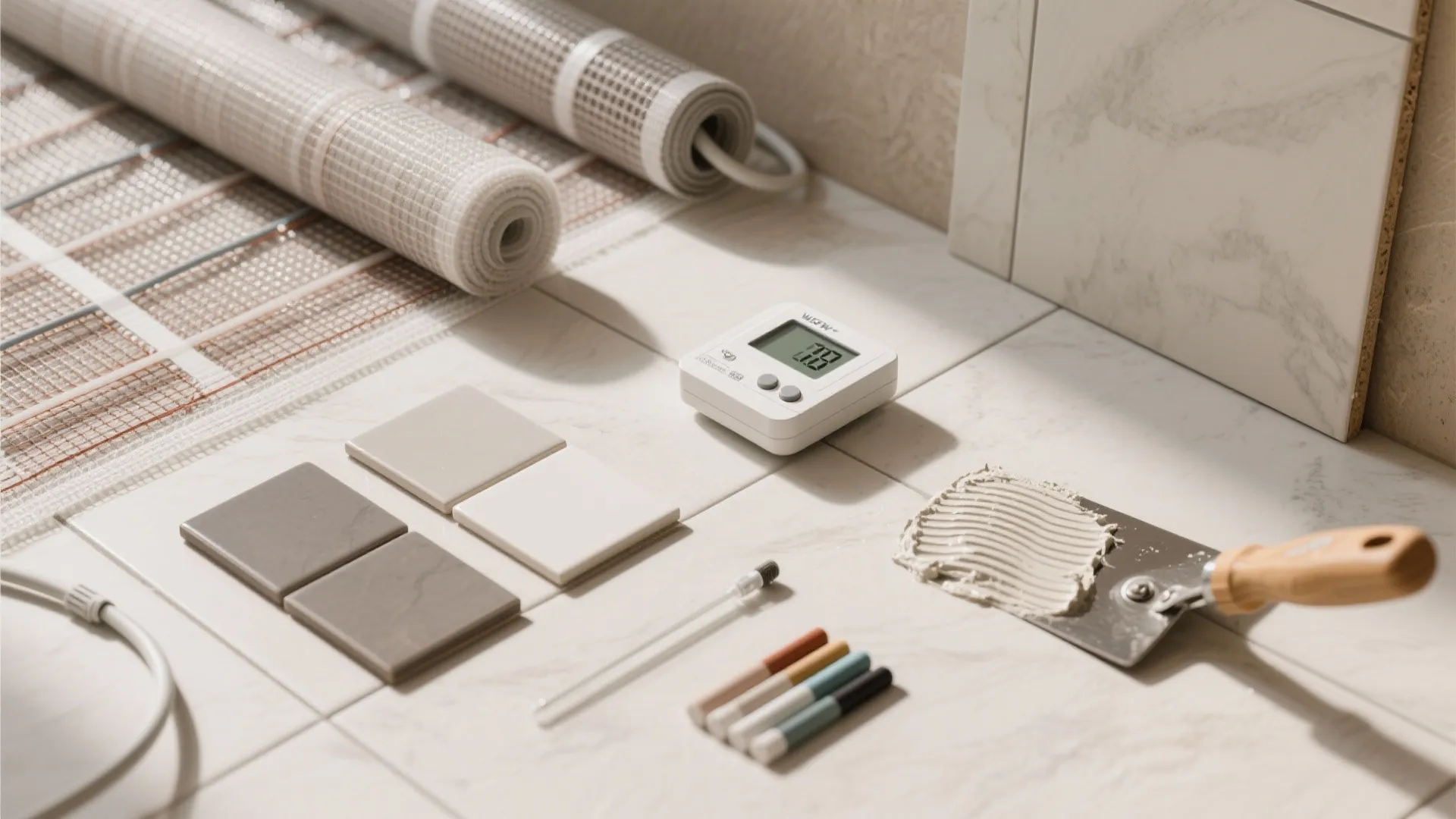 Electric Heated Mat Tiles for Barefoot Comfort