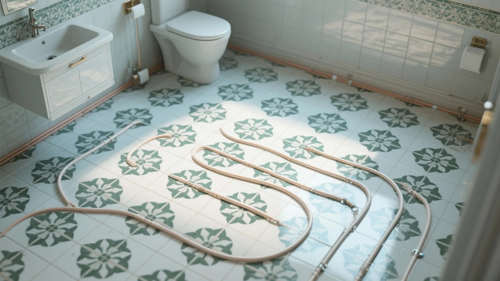 6. Heated Floors Under Classic Tile