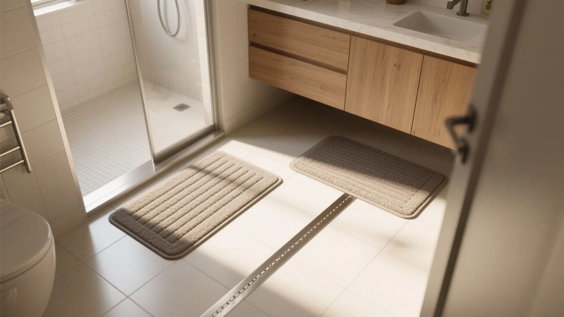 Layering mats with heated floors and thresholds