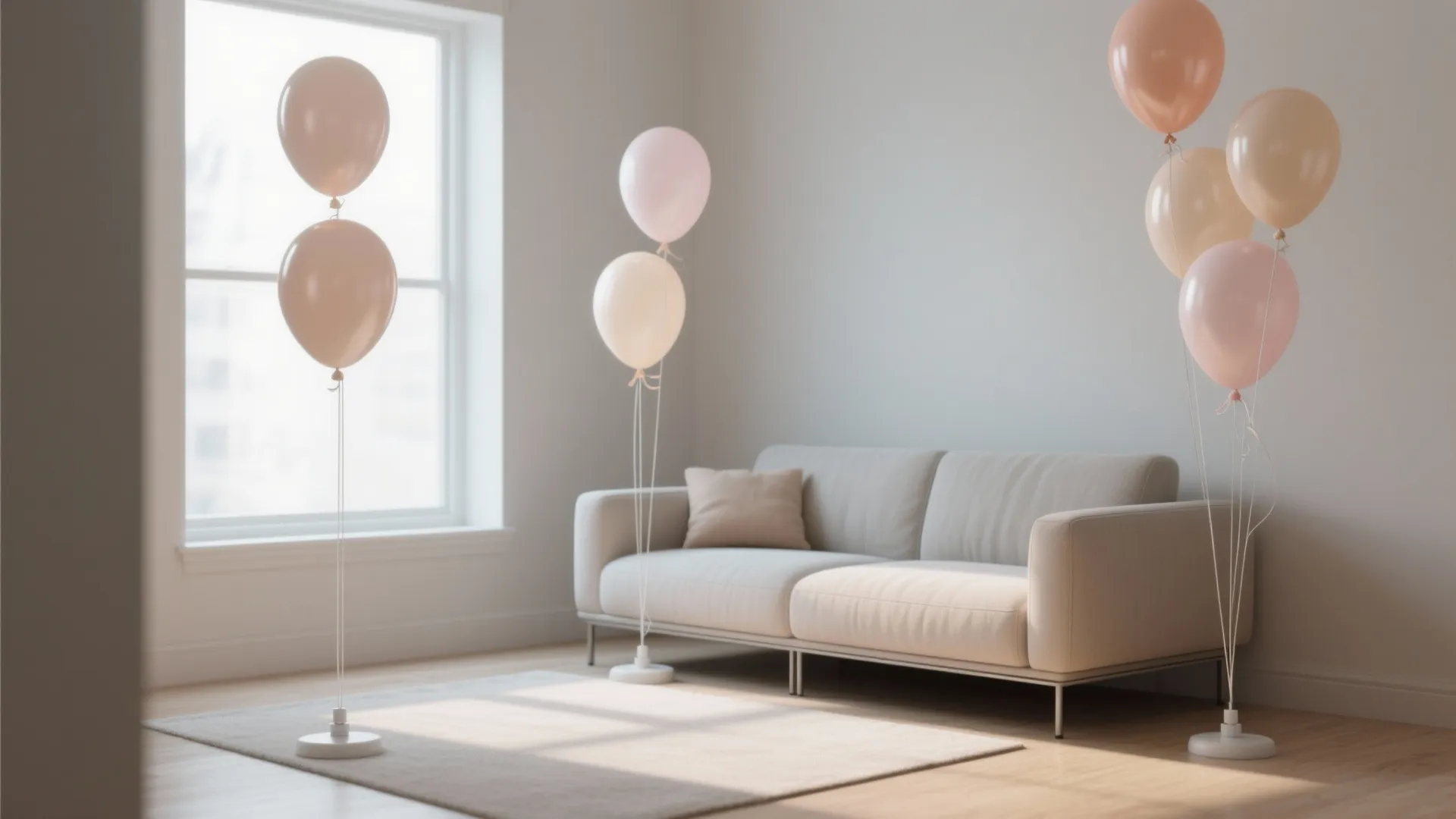 Helium-Free Balloon Columns by the Sofa