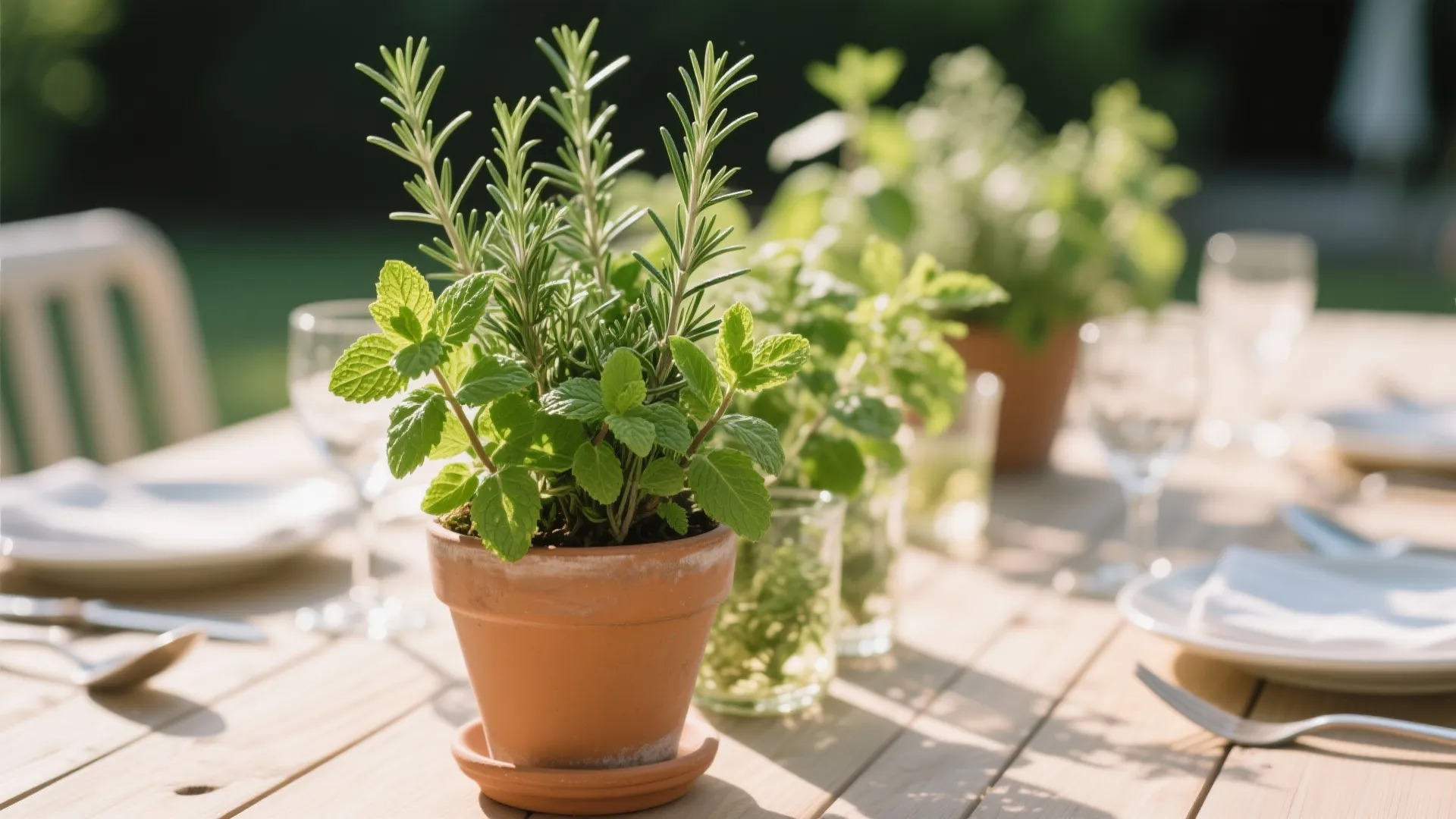 3. Fresh Herb Centerpieces