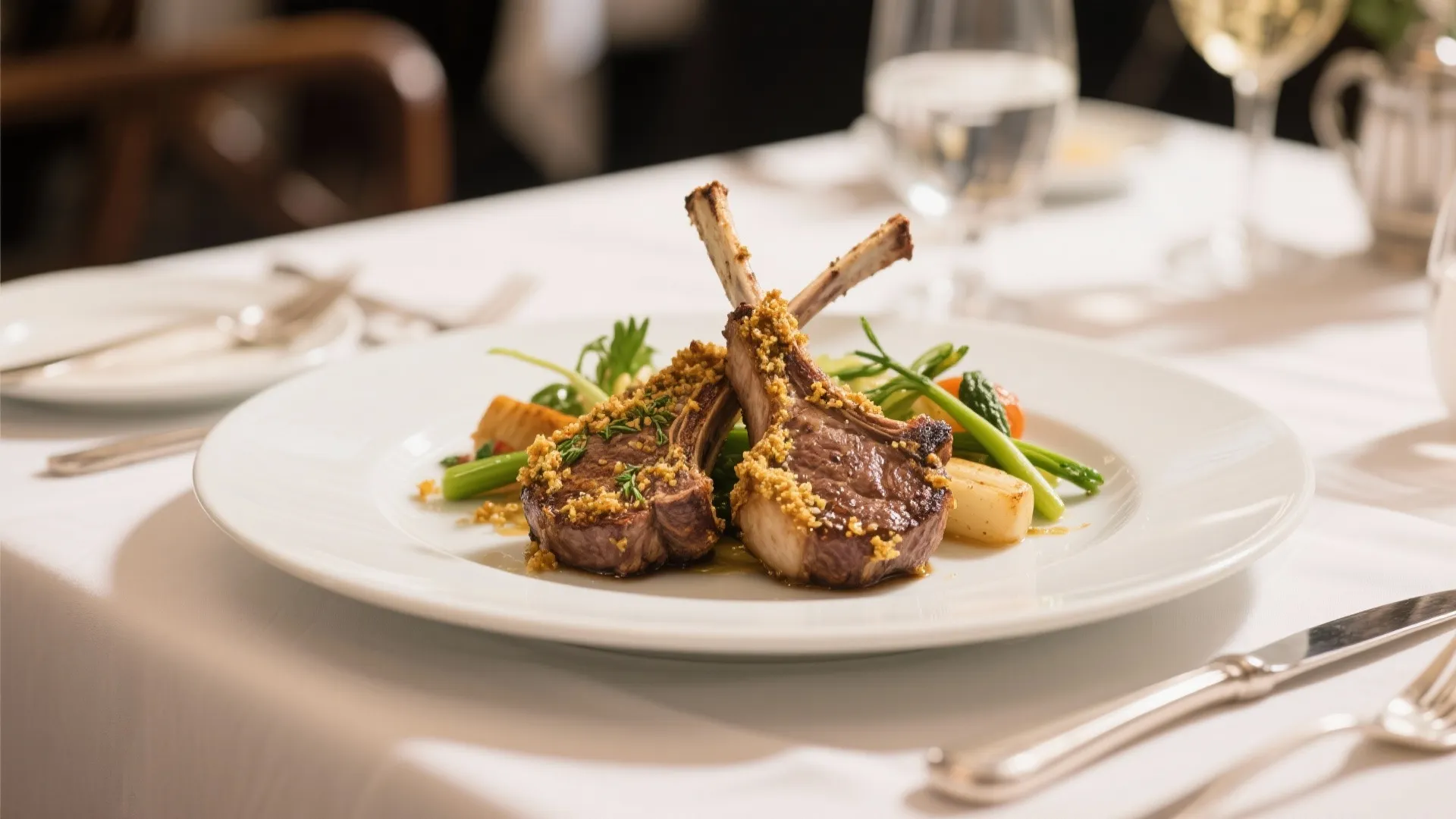 3. Pan-Seared Lamb with Herb Crust