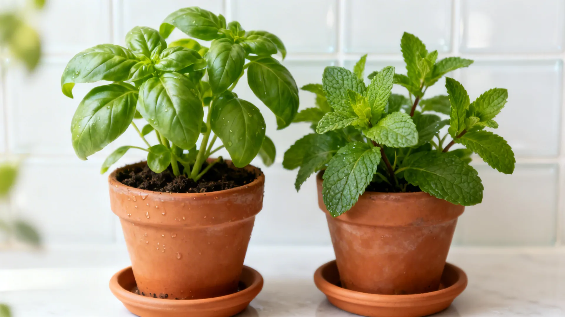 Green Herbs as Living Artwork