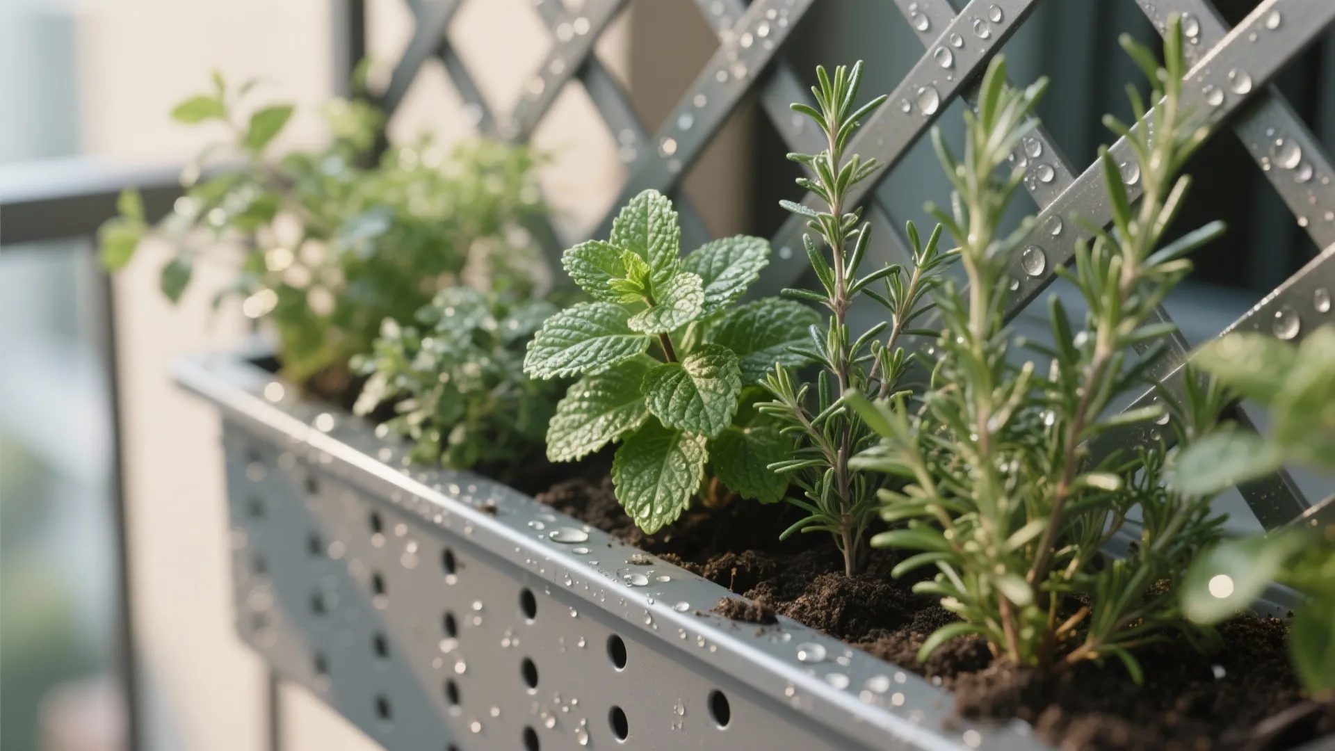 Vertical Green Wall + Herb Tower in the Corner