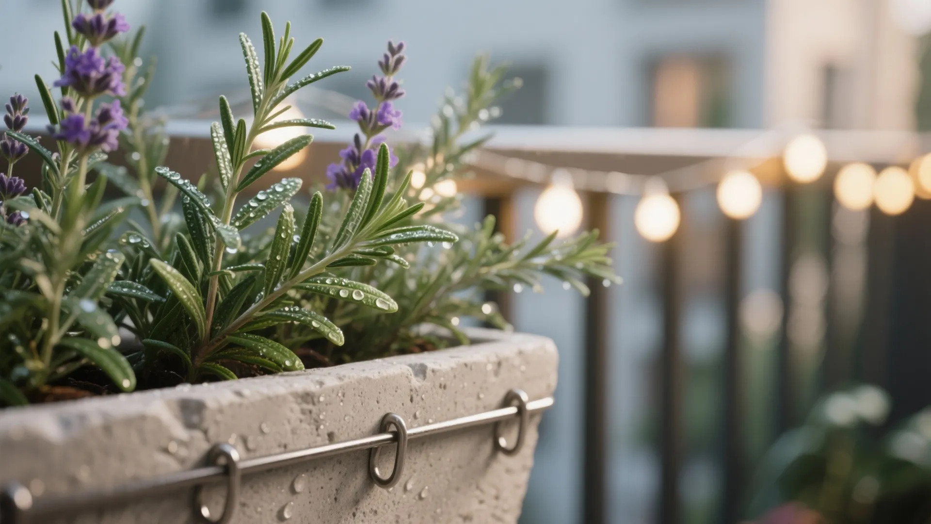 Biophilic micro-garden and a morning cafe moment