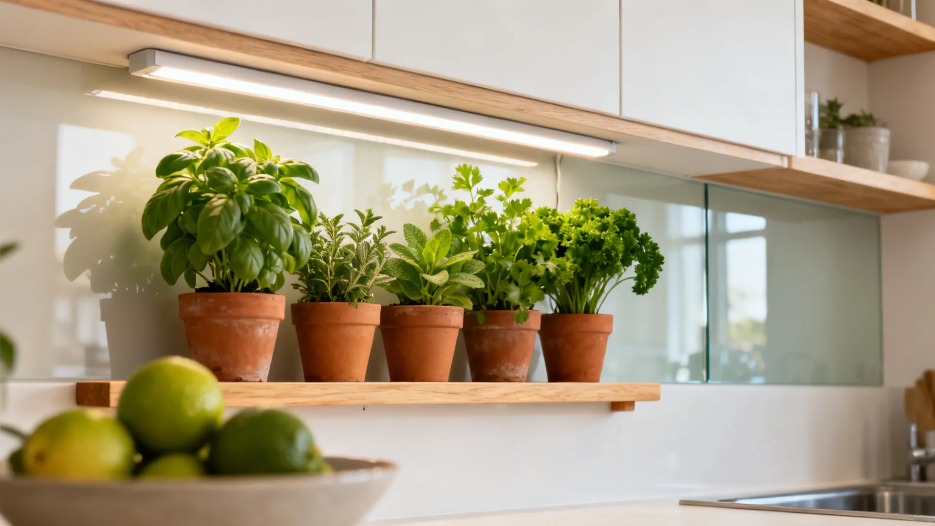 Green Herbs as Living Artwork