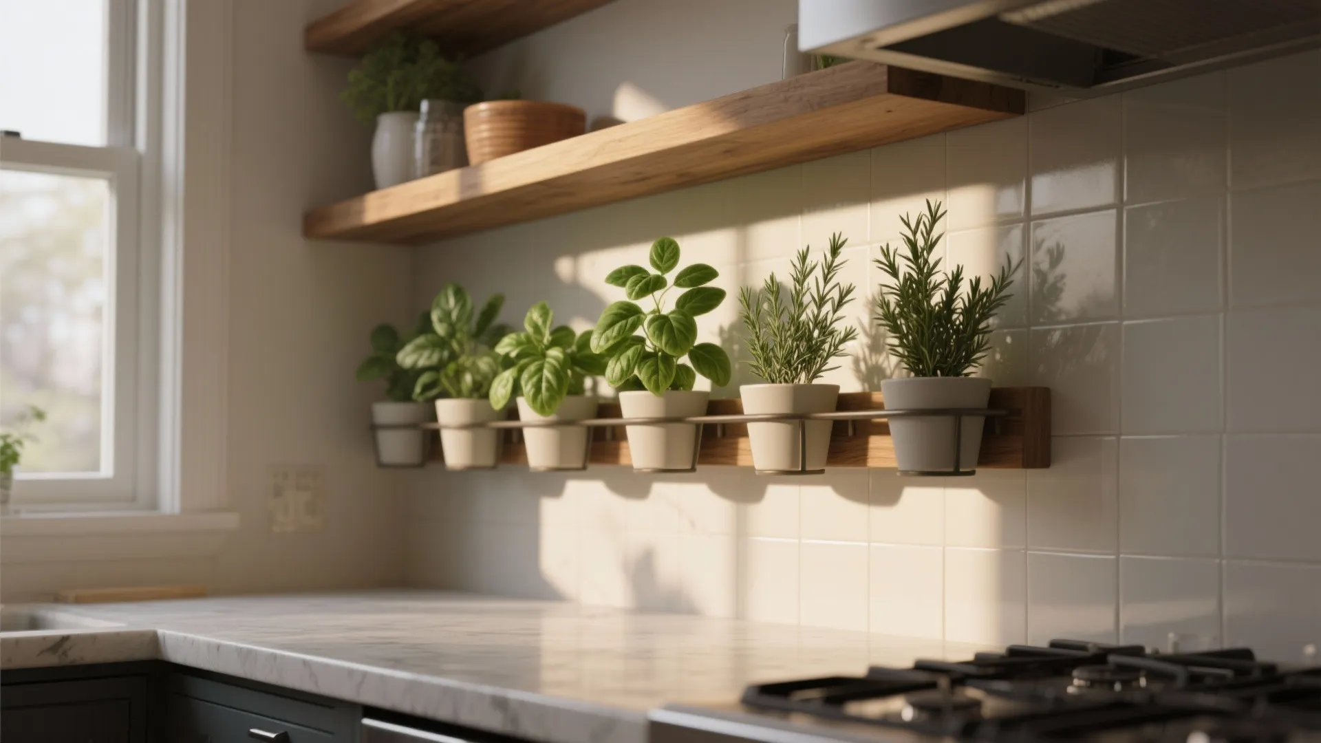 2. Herb rail or mini-planter strip