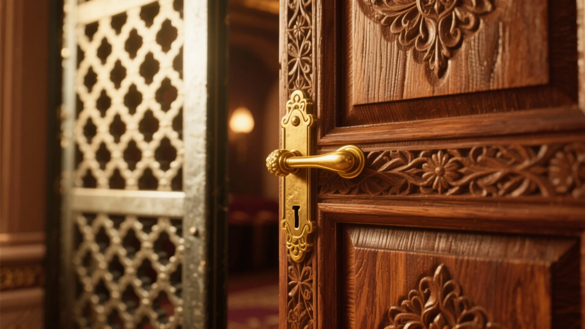 Heritage Carved Gate with Jali Screens