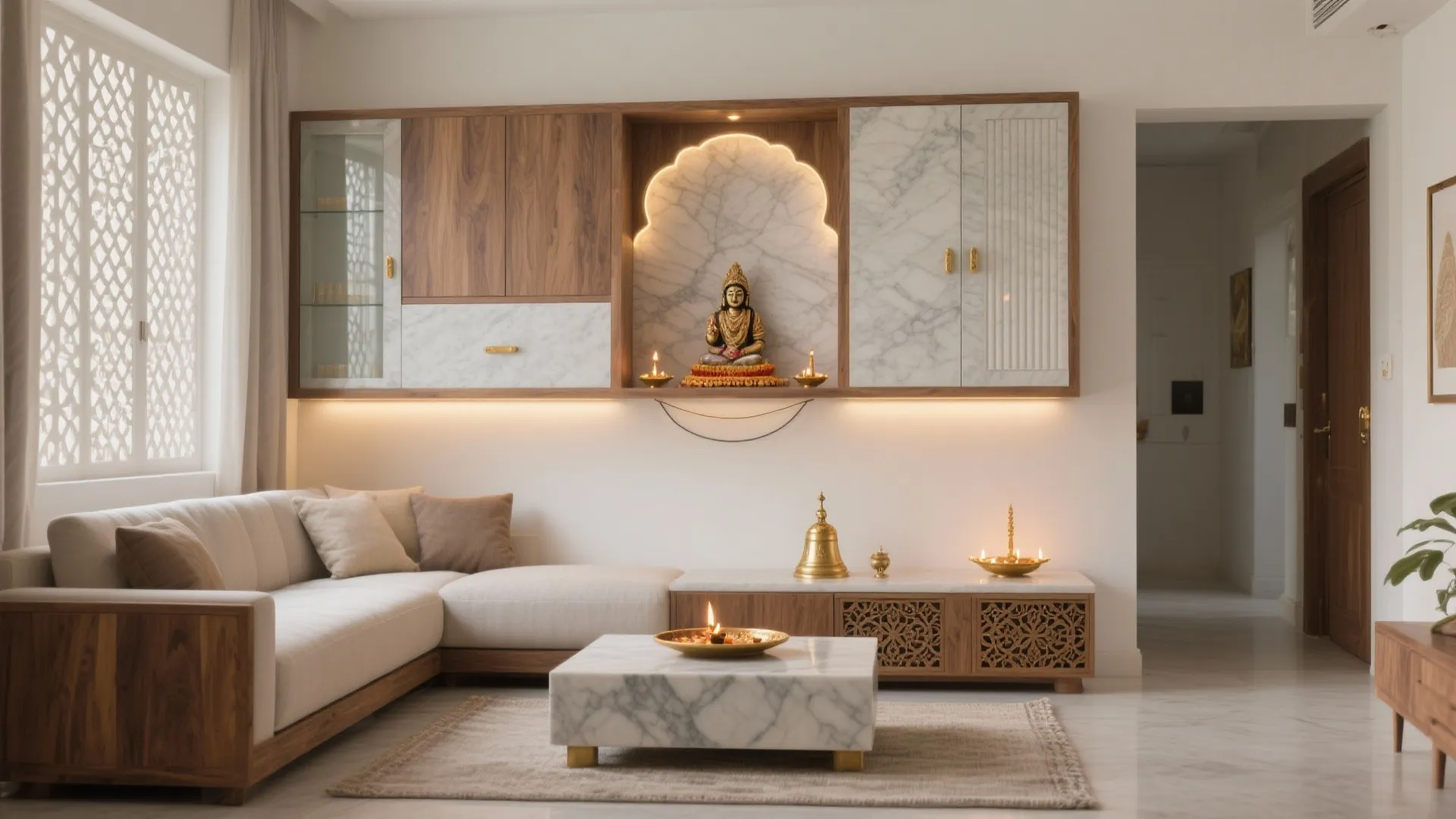 Mandir Design in Hall: 5 Inspired Ideas: Practical, warm, and Vastu-wise ways to fit a prayer space into a living room without clutter—drawn from real projects and small-space smarts.