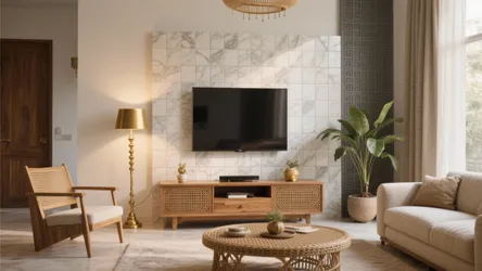 5 Wall Tiles Design for Living Room in India