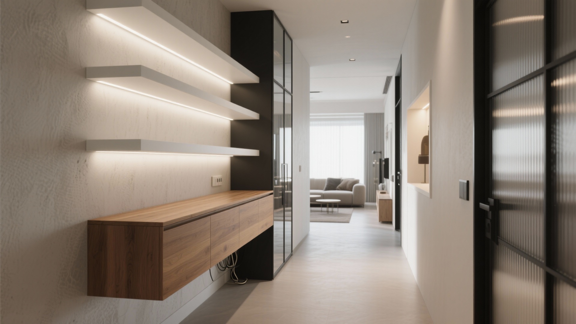 Modern Showcase Designs for Hall in Small, Cluttered Homes