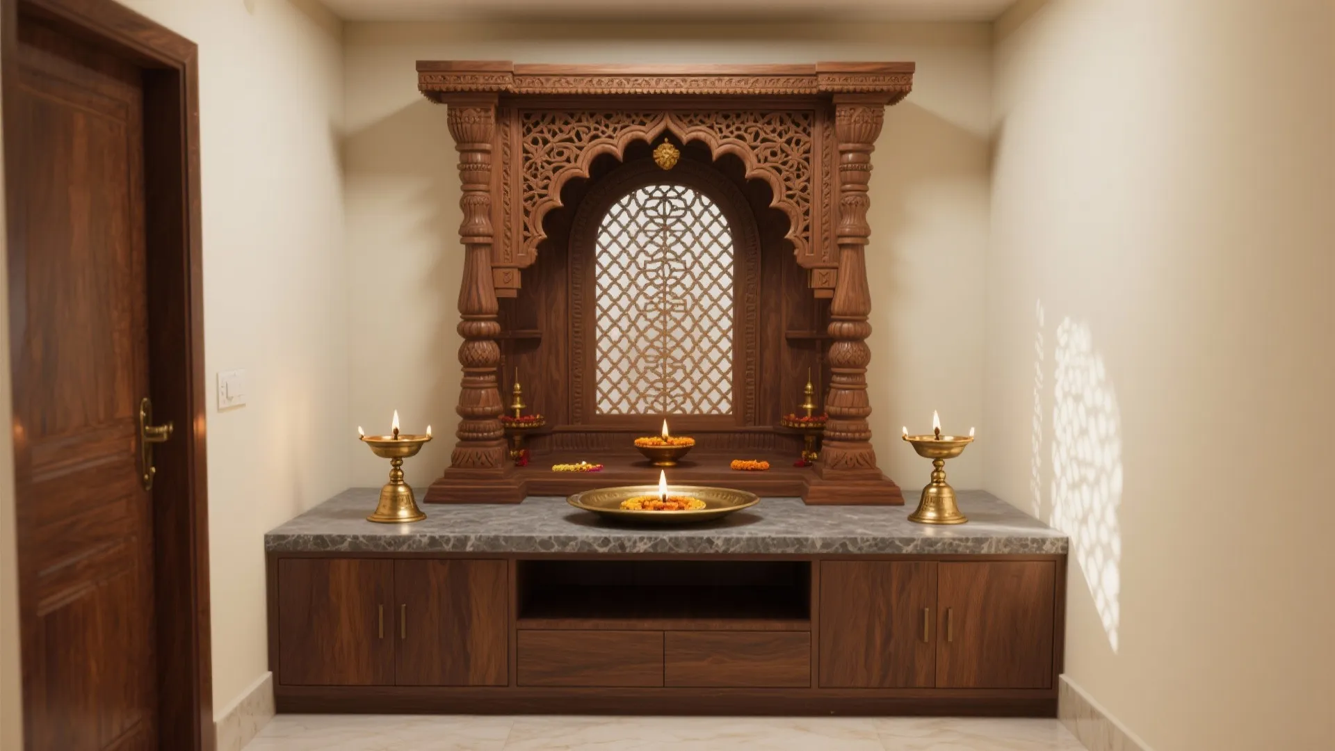 Pooja Room Too Small? Traditional Pooja Room Designs
