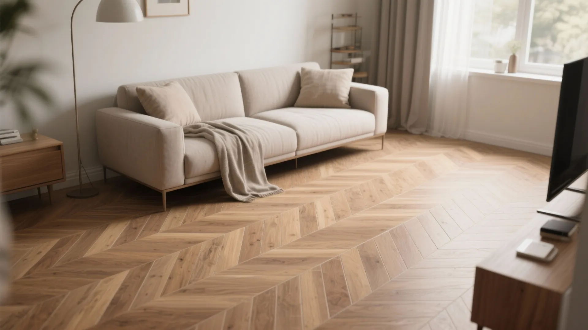 Herringbone Wood-Look Porcelain Planks
