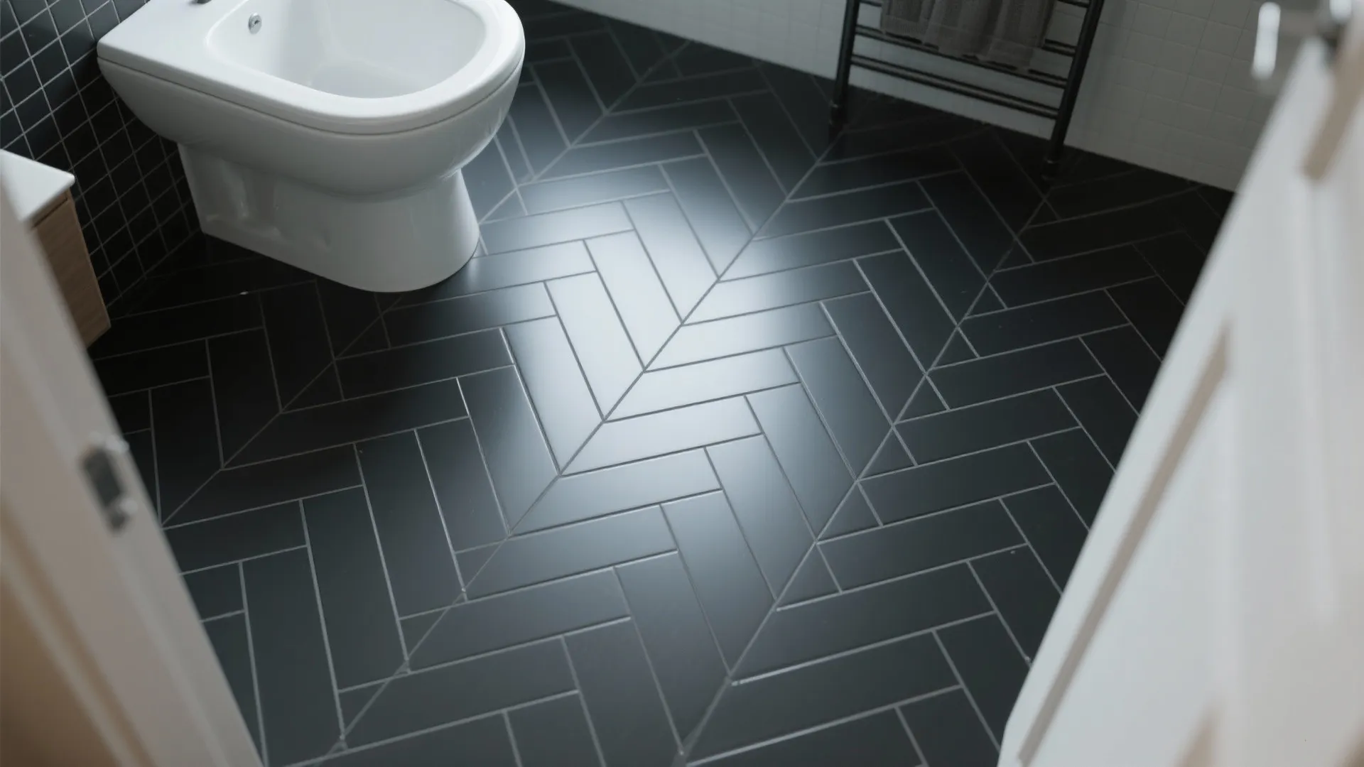 Black Herringbone Floor Pattern