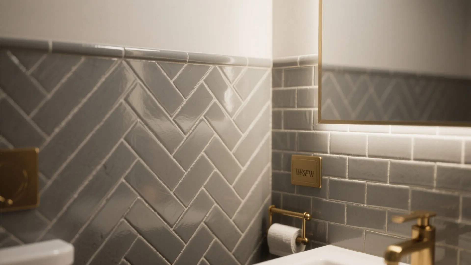 3) Herringbone Accent Wall for Subtle Drama