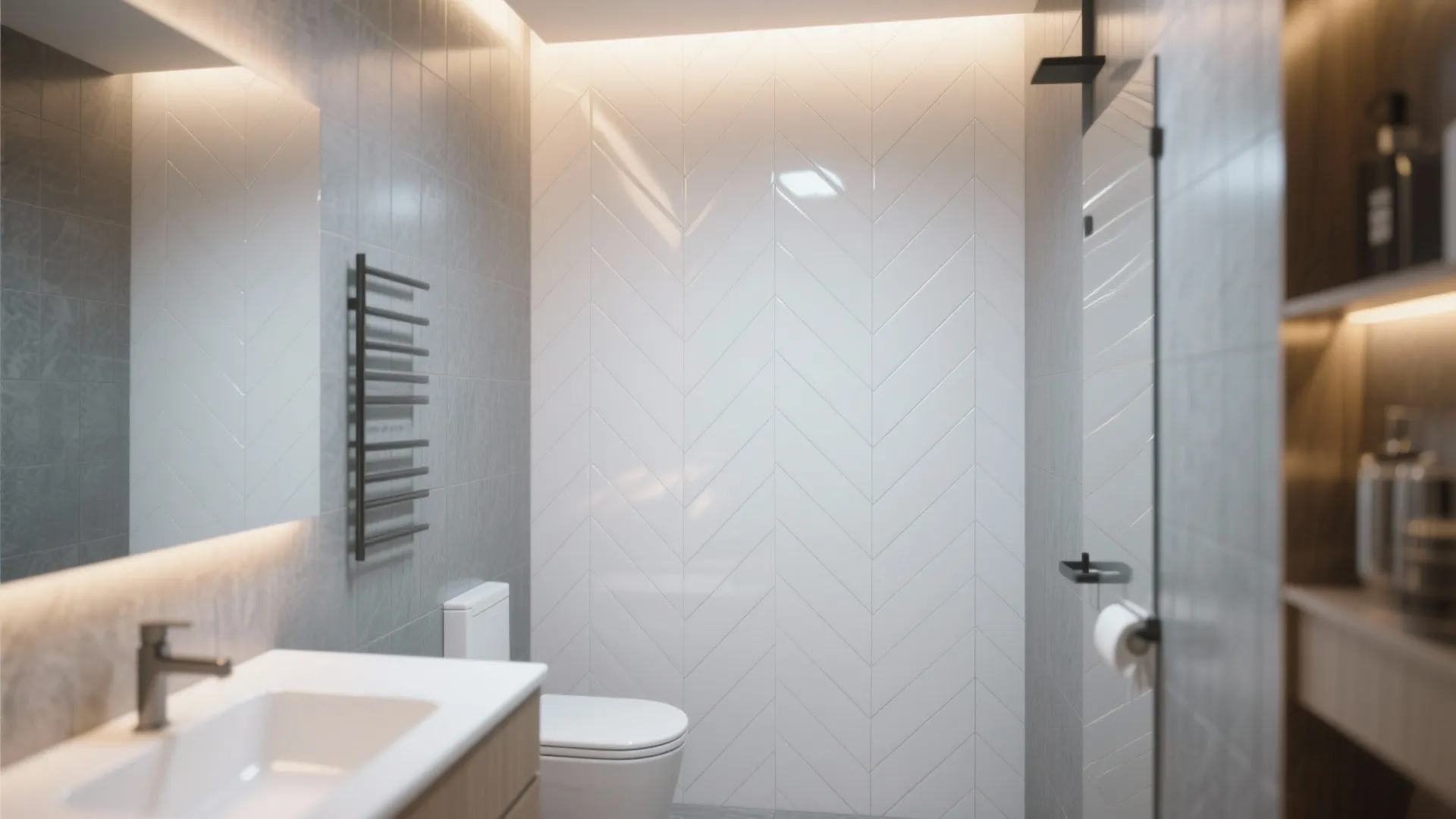 5. Herringbone Accent Wall