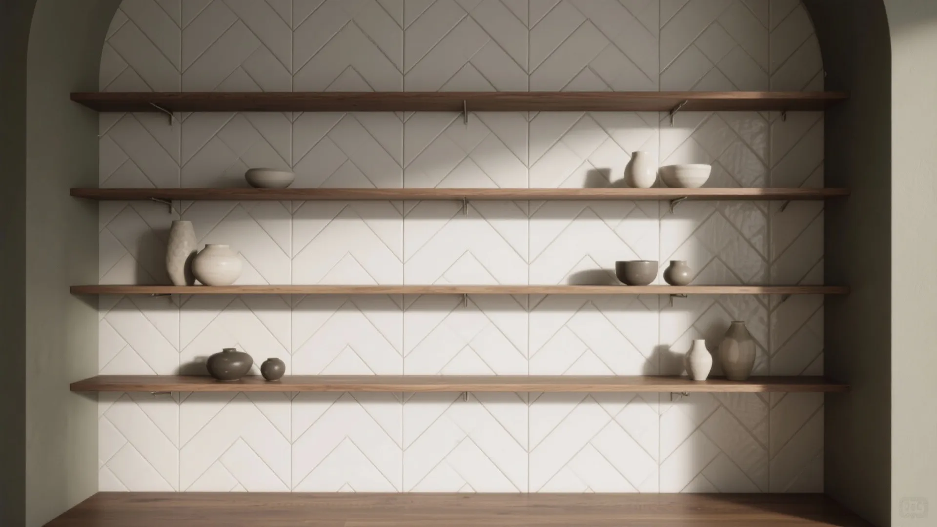 3. Herringbone on an accent wall