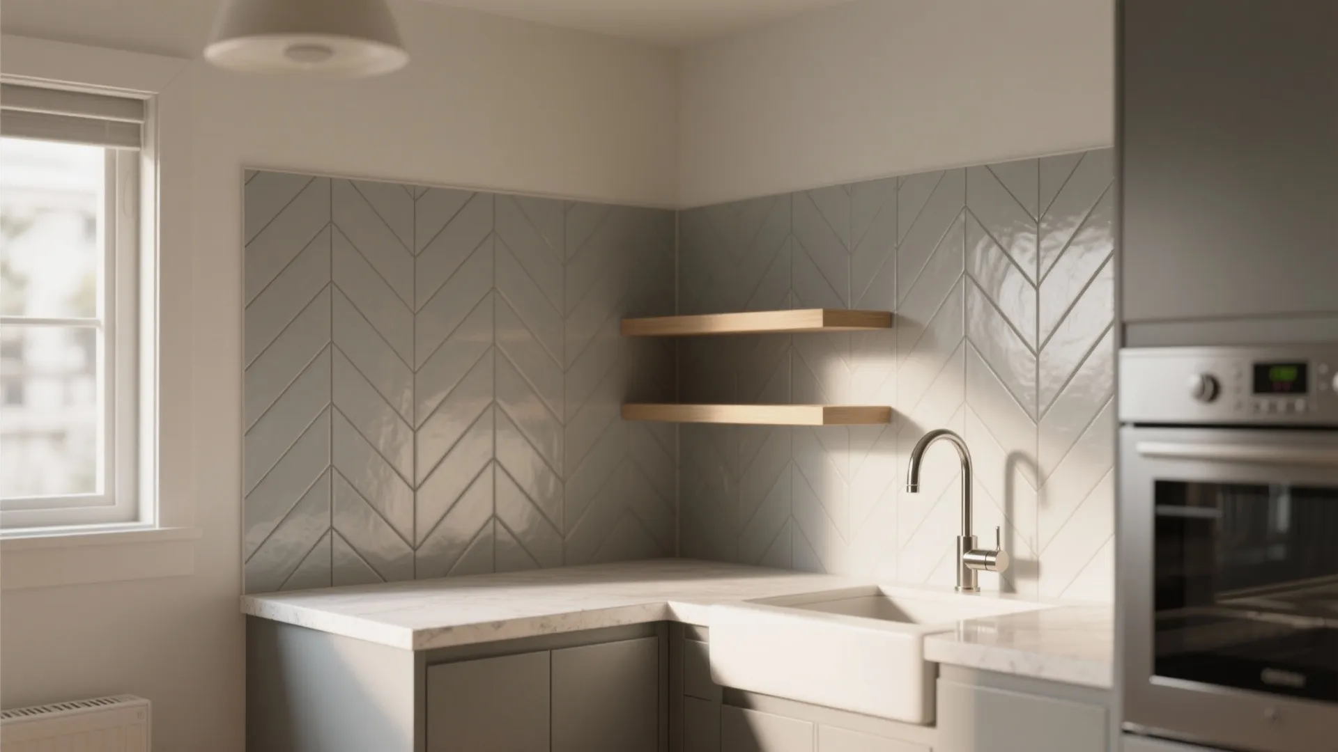 3. Diagonal or herringbone patterns for visual expansion