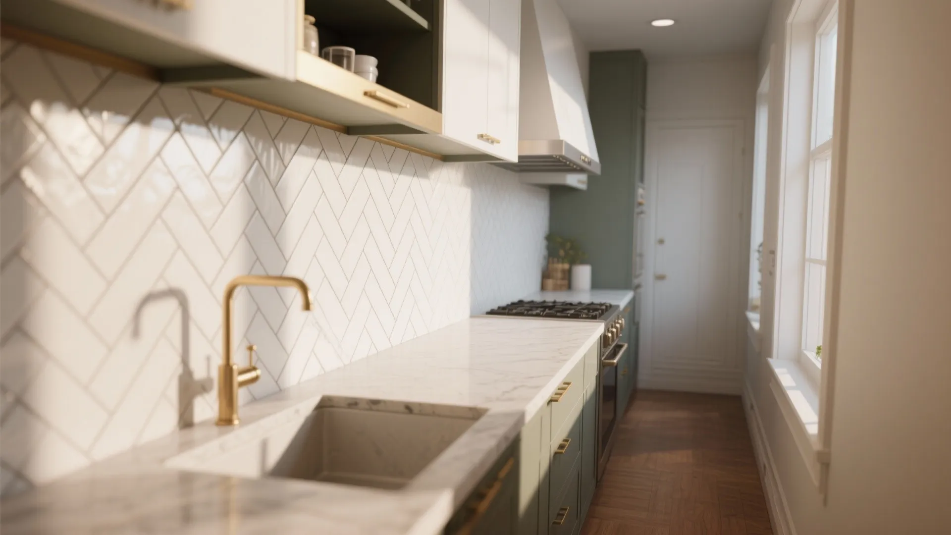 4. Herringbone or Chevron Patterns