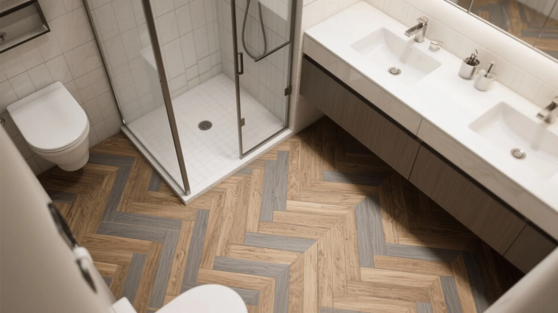 Herringbone Wood-Look Porcelain for Movement