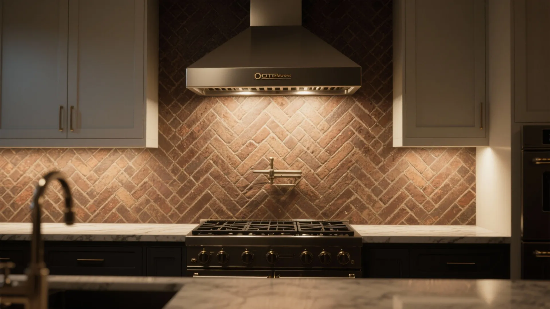 3. Herringbone brick — pattern = personality