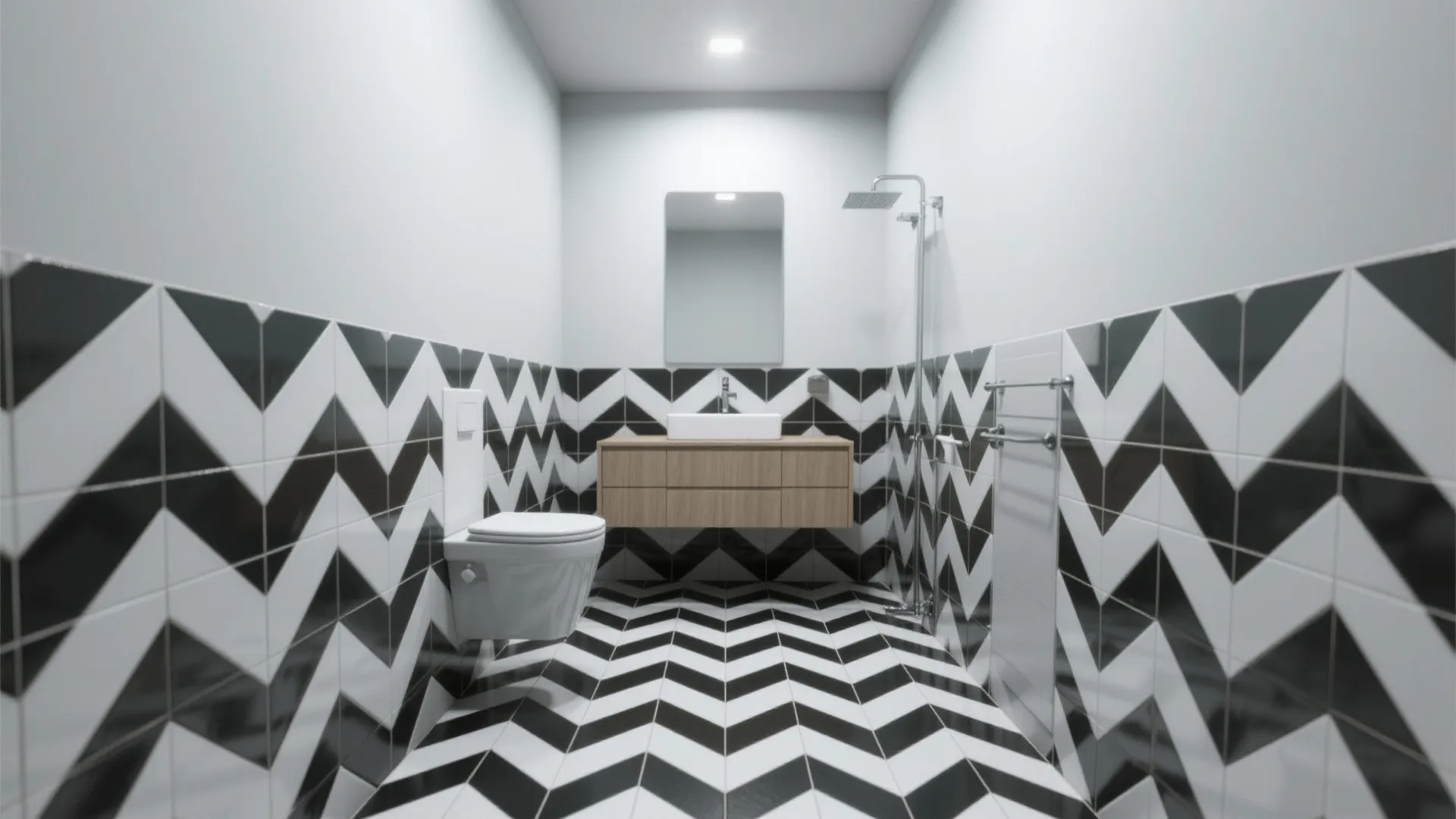 2. Herringbone Black-and-White Mix