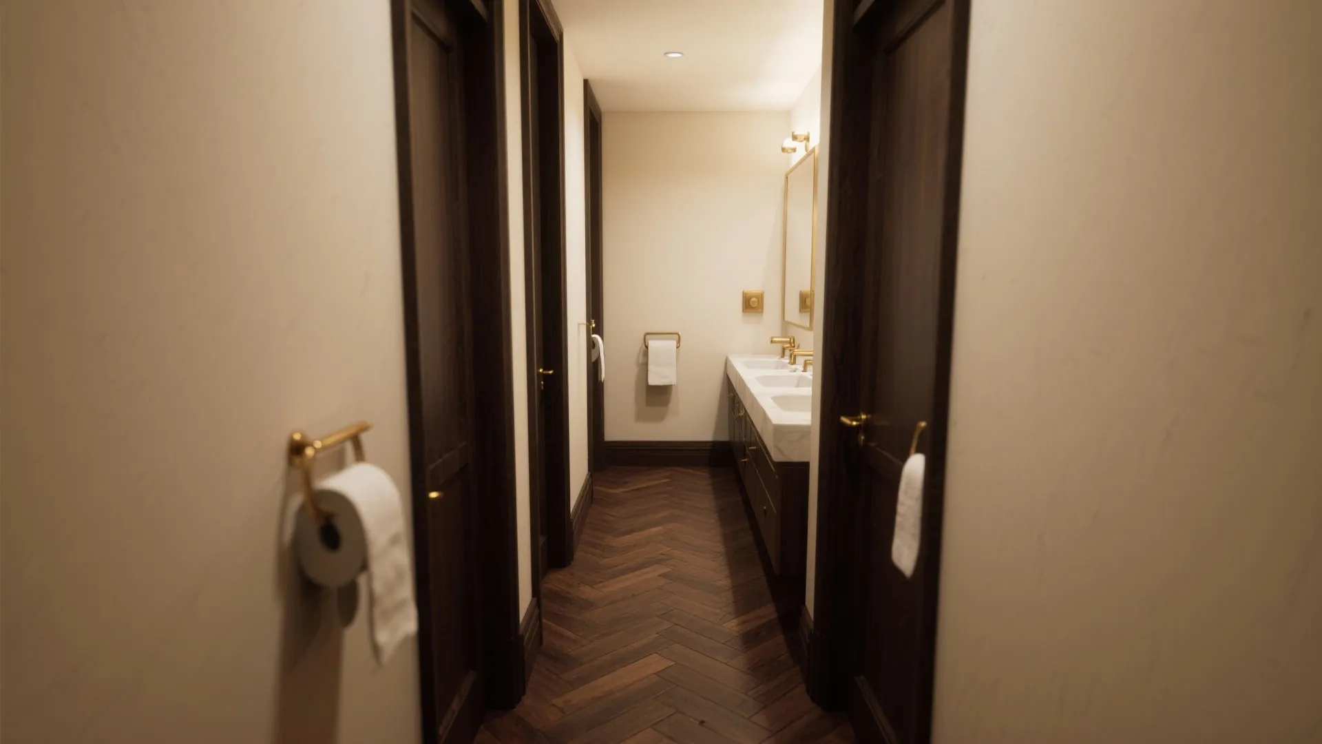 3. Use patterned installs to make a dark floor feel bigger