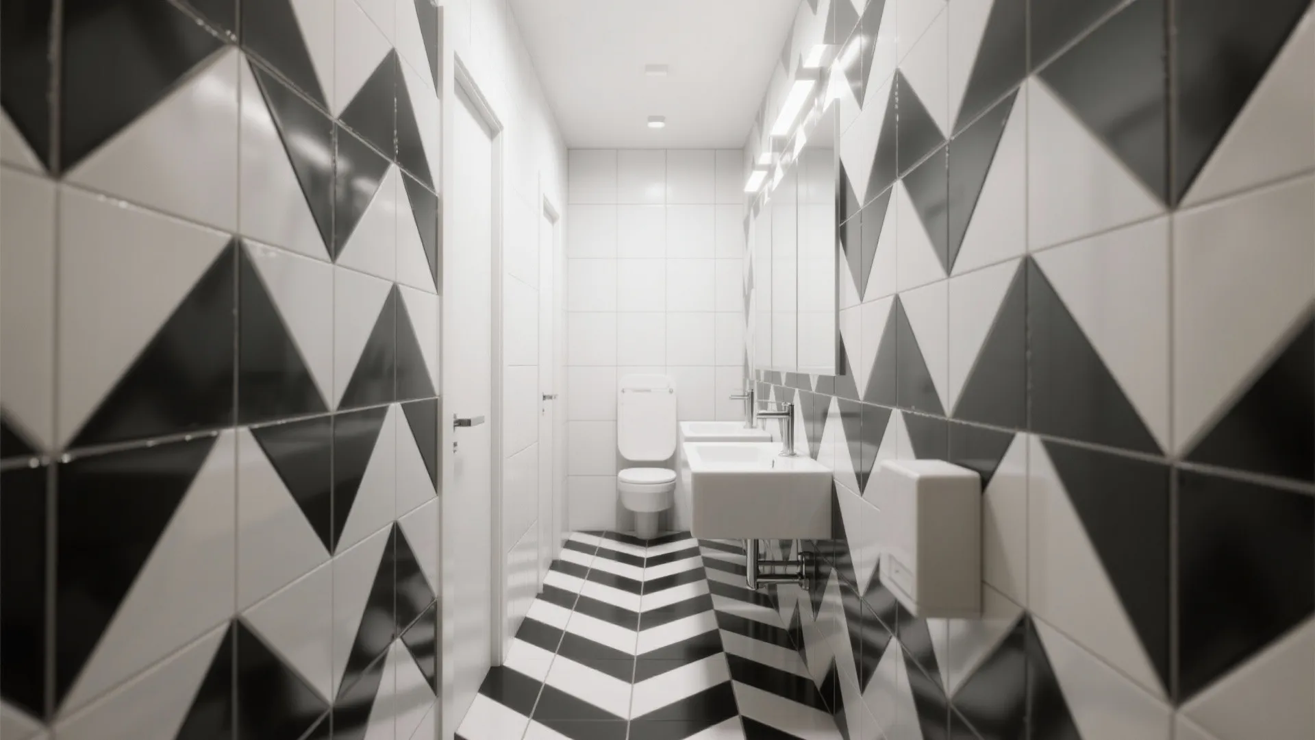 2. Herringbone Black and White Pattern