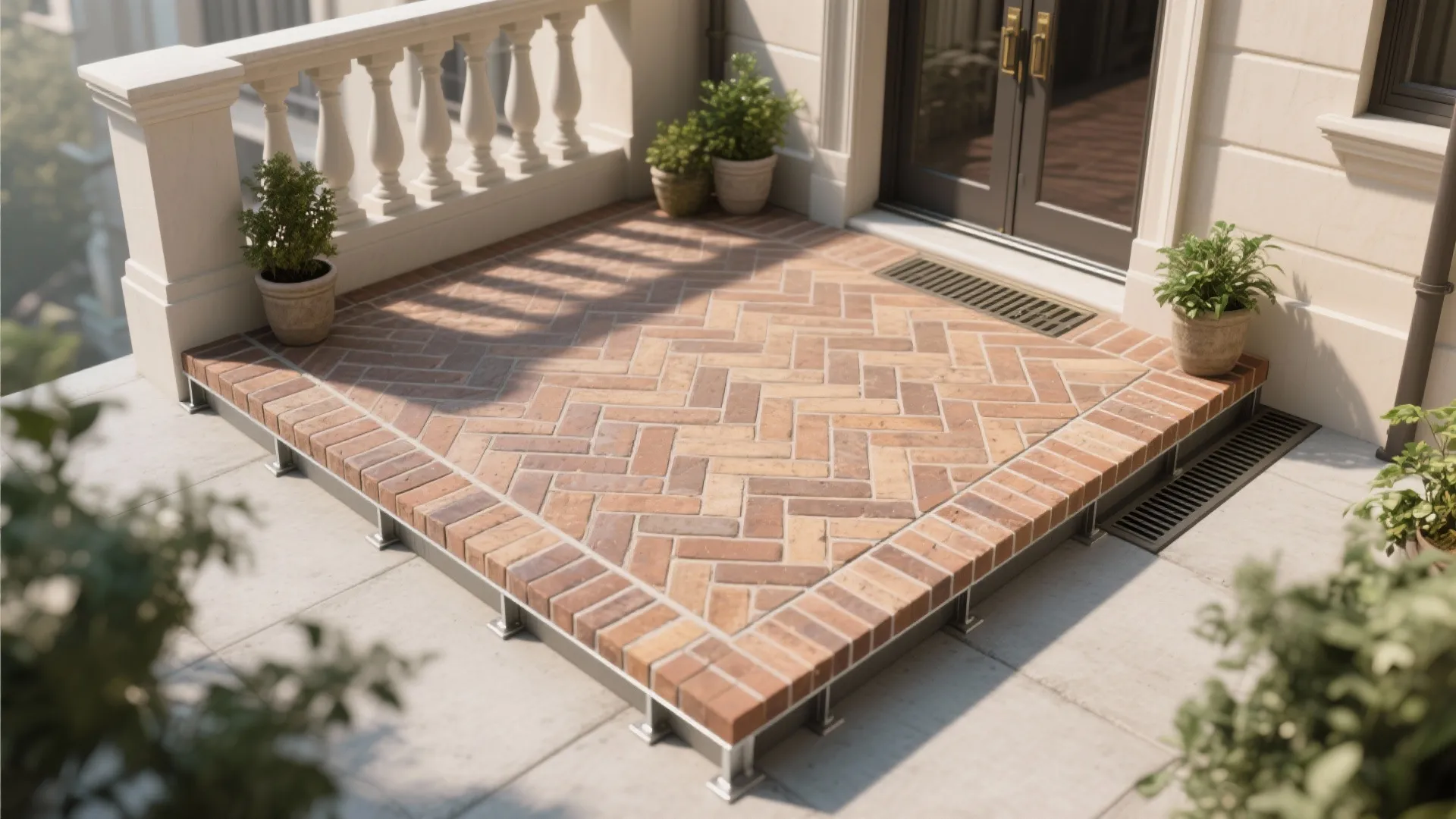 Herringbone Brick Balcony Floor