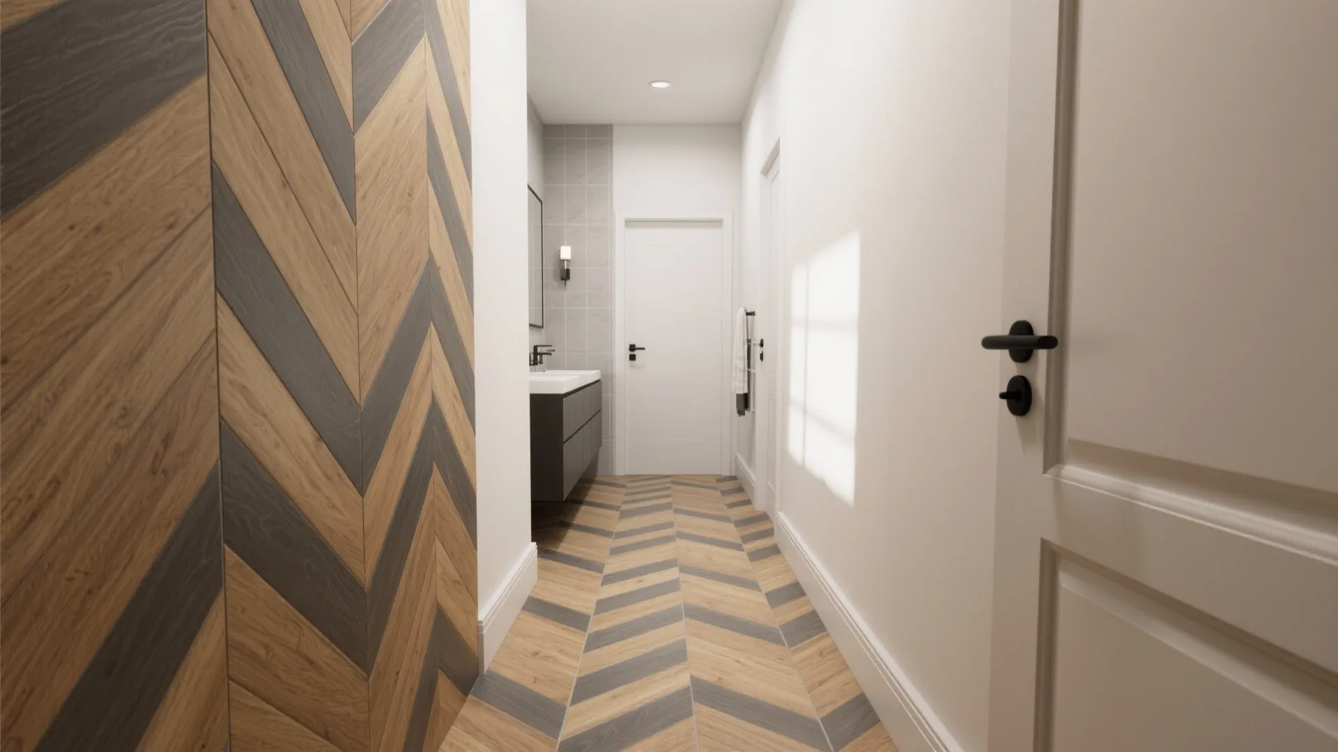 2) Herringbone or Chevron for Direction and Drama