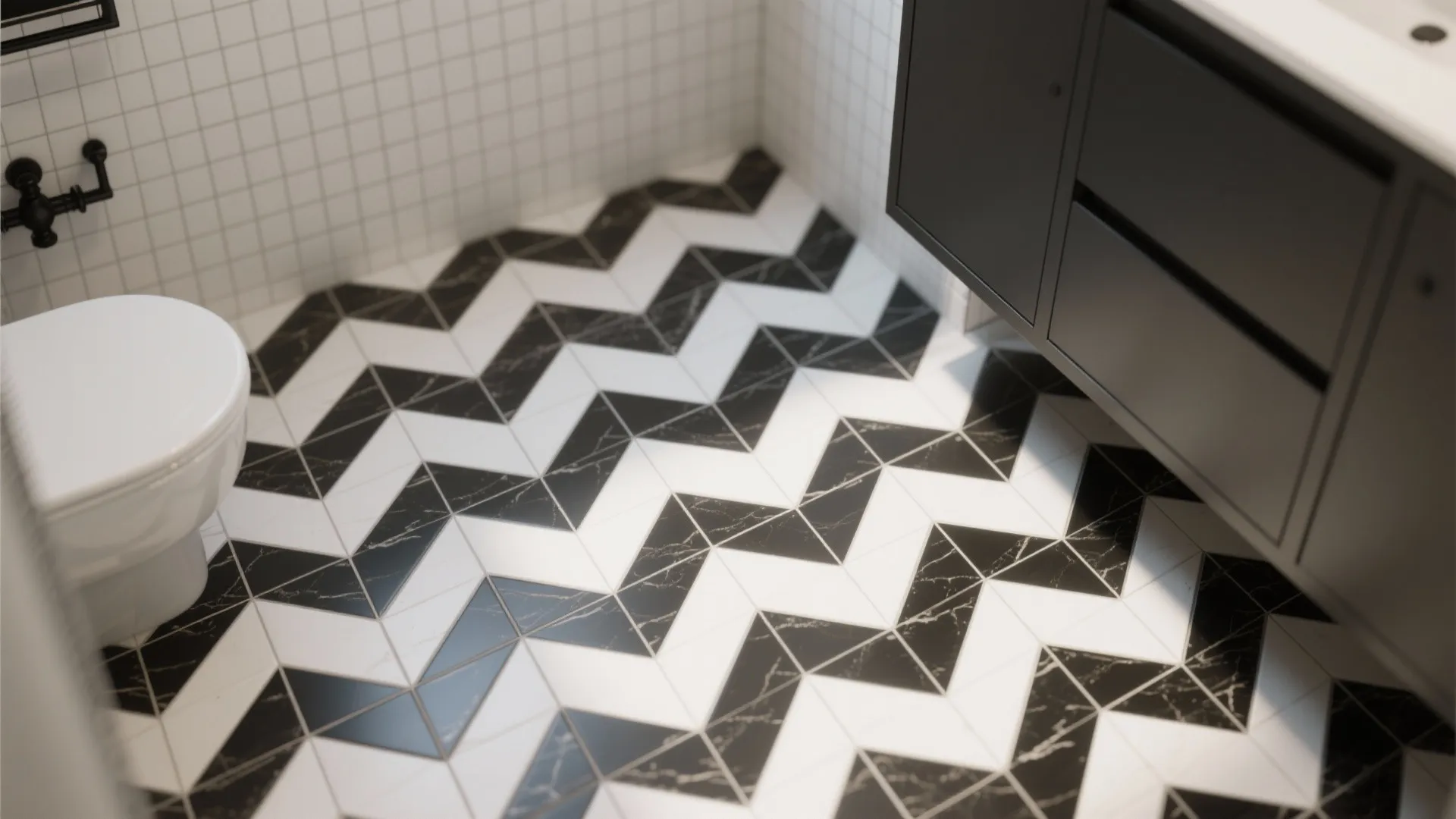 2. Herringbone Black-and-White Pattern