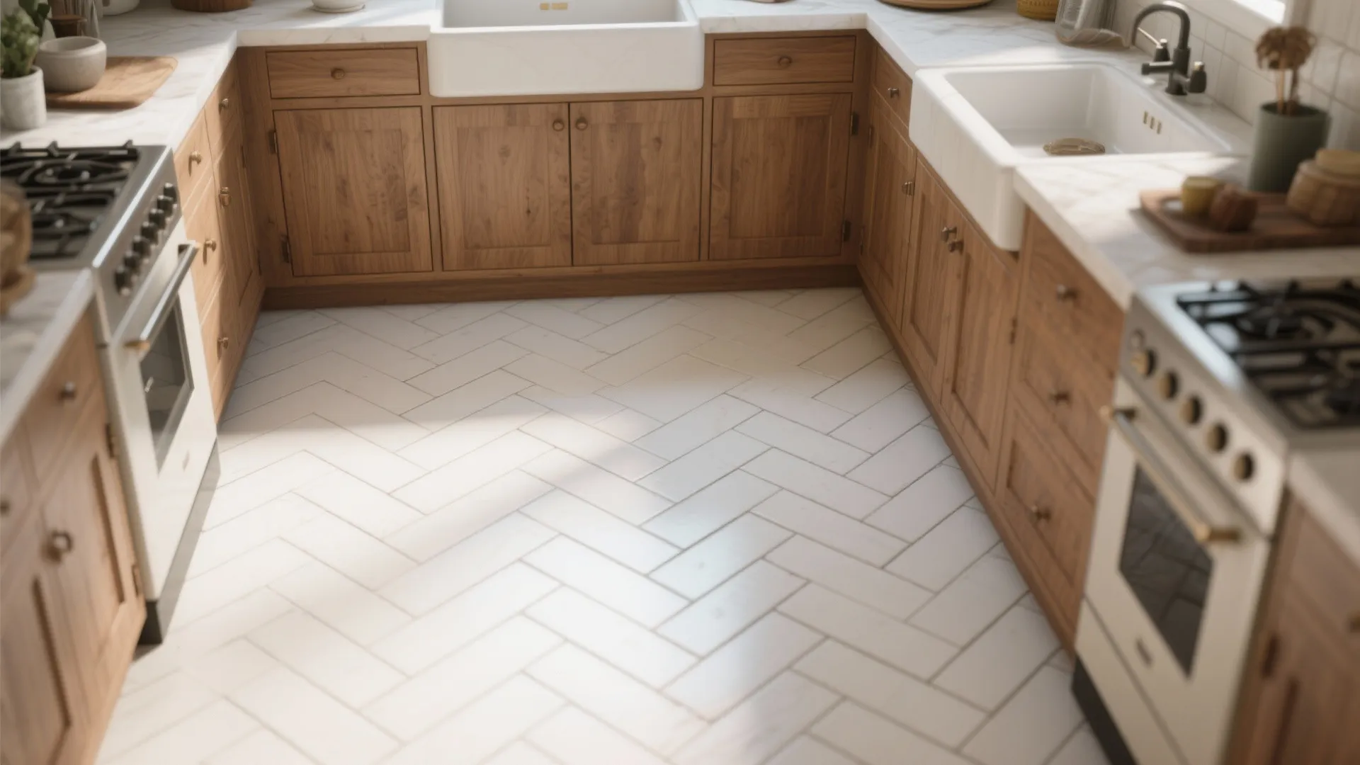 3. Herringbone Pattern on the Floor